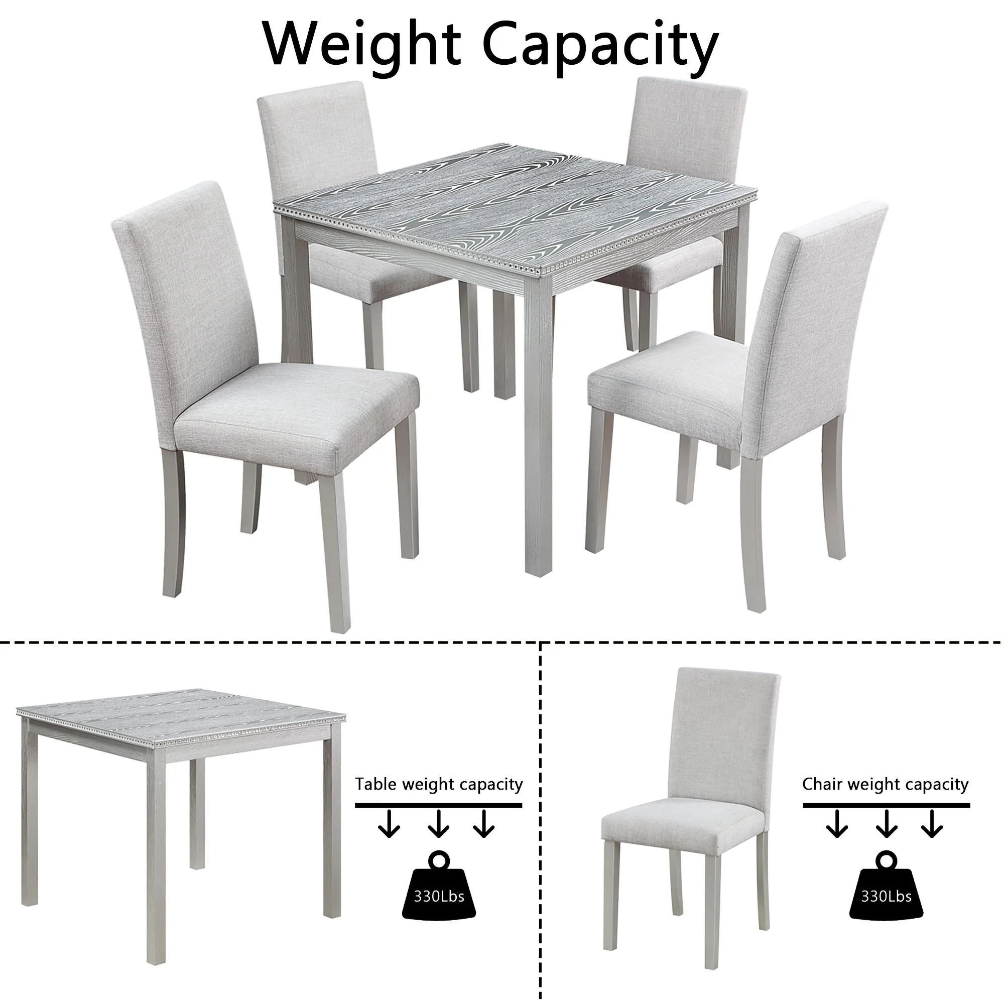 Dining Table Set With Crystal Decoration And Upholstered Chairs - Image 26