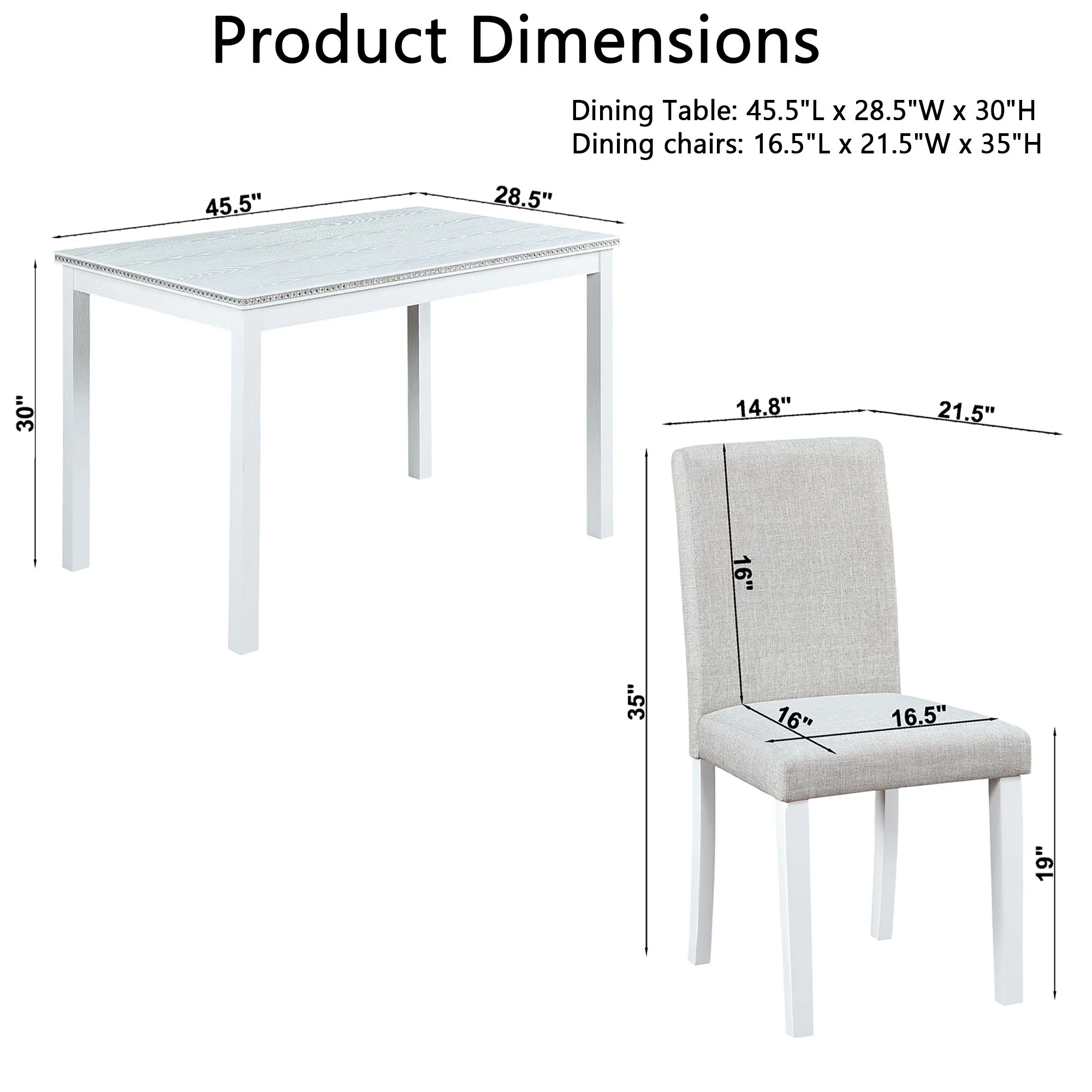 Dining Table Set With Crystal Decoration And Upholstered Chairs - Image 31