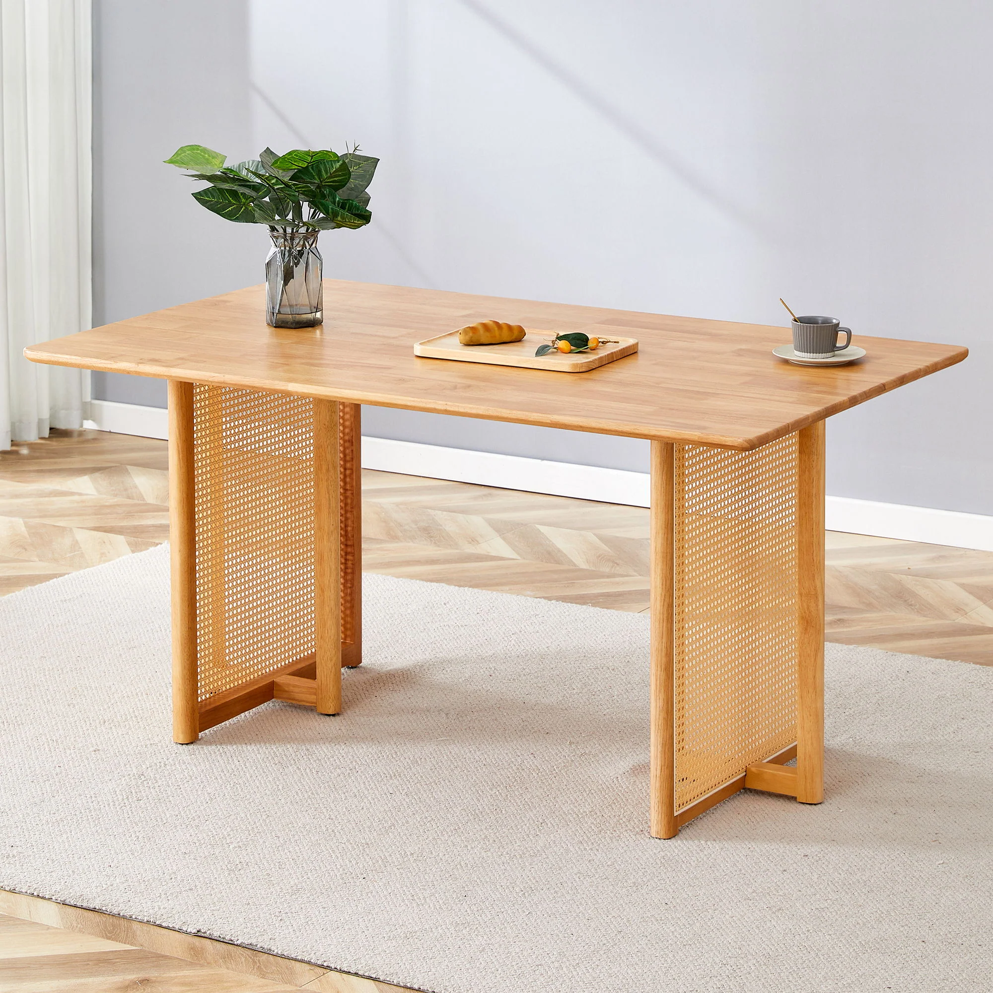 Dining Table With Imitation Rattan Design For Dining Room - Image 7