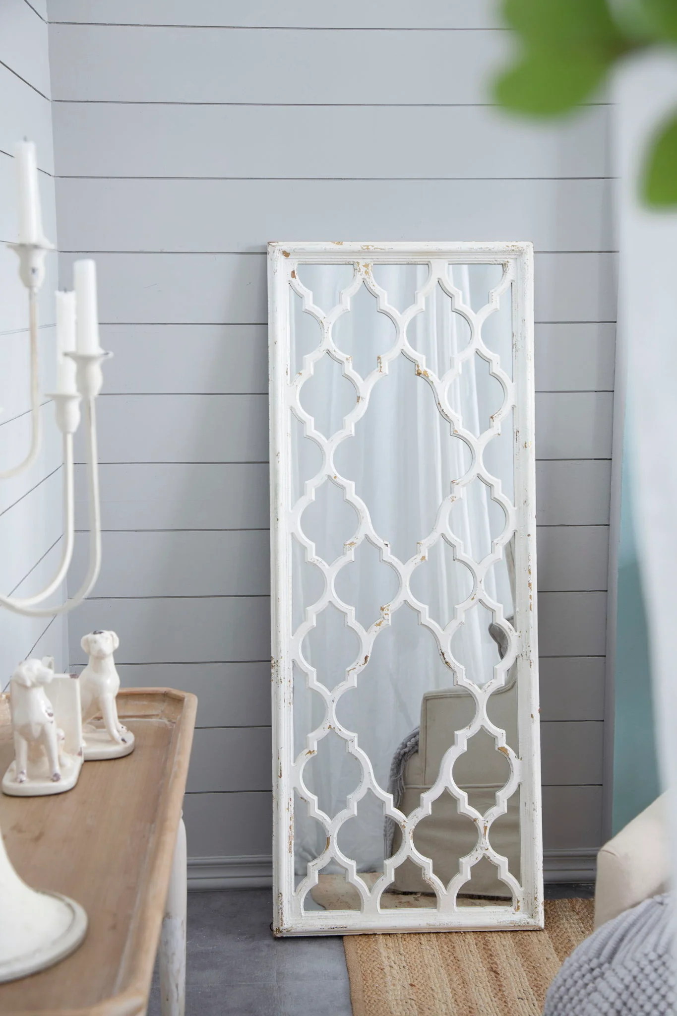 Distressed Floor Mirror, Full Body Mirror For Bathroom Bedroom Living Room - White - Image 5