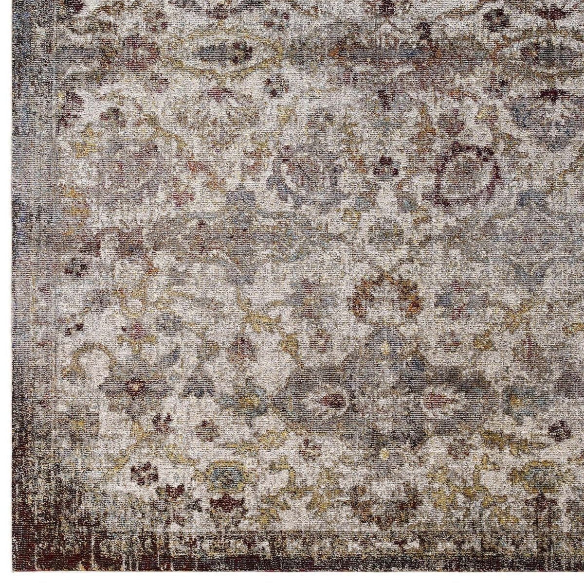 Distressed Floral Moroccan Trellis Area Rug - Accent Floor Covering for Home Decor - Image 18
