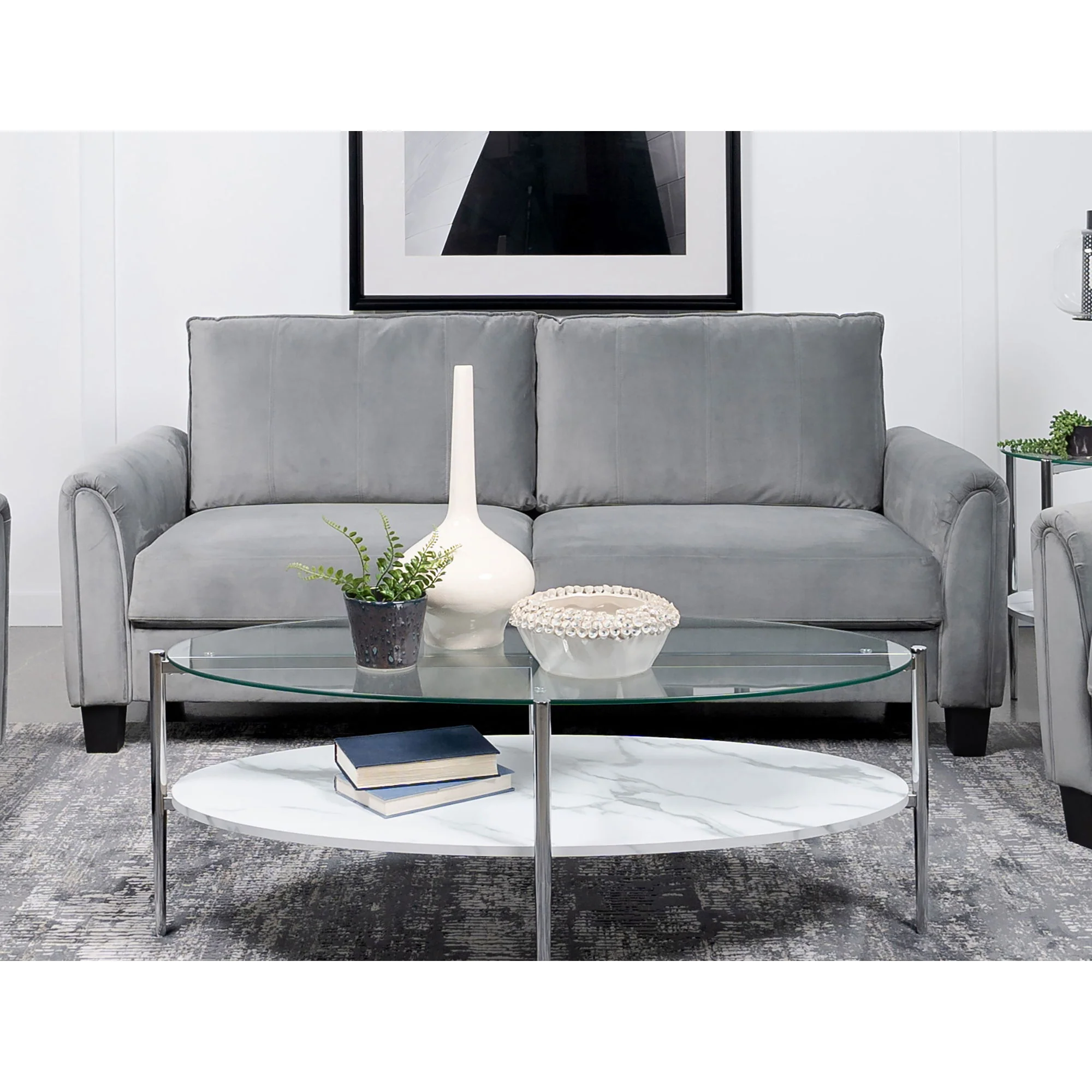 Dixon - Upholstered Sofa With Rounded Arms And Texture - Gray - Image 8