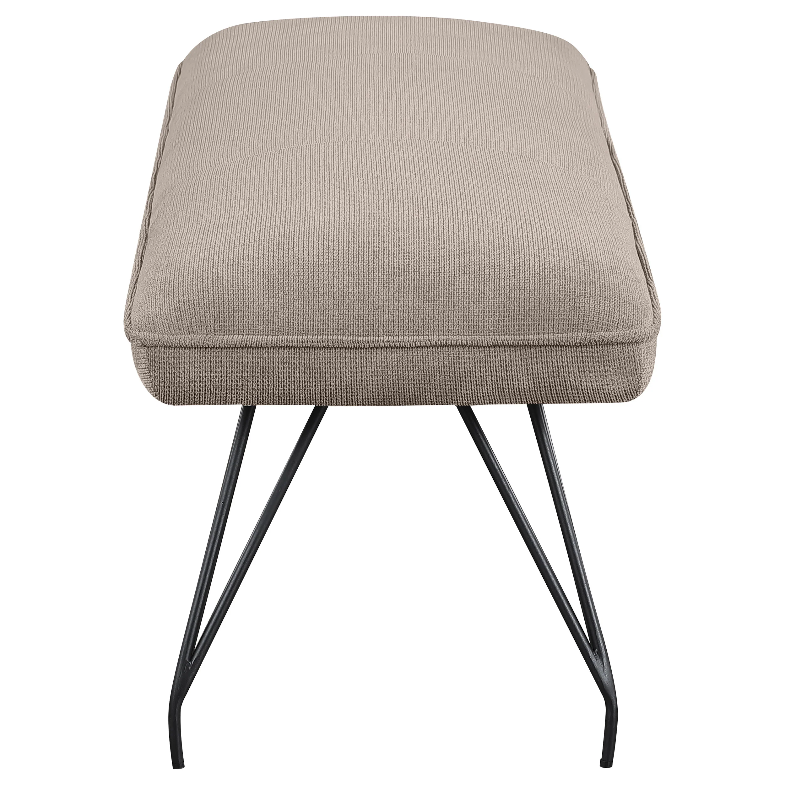 Dodson Fabric Upholstered Dining Bench in Taupe - Image 4
