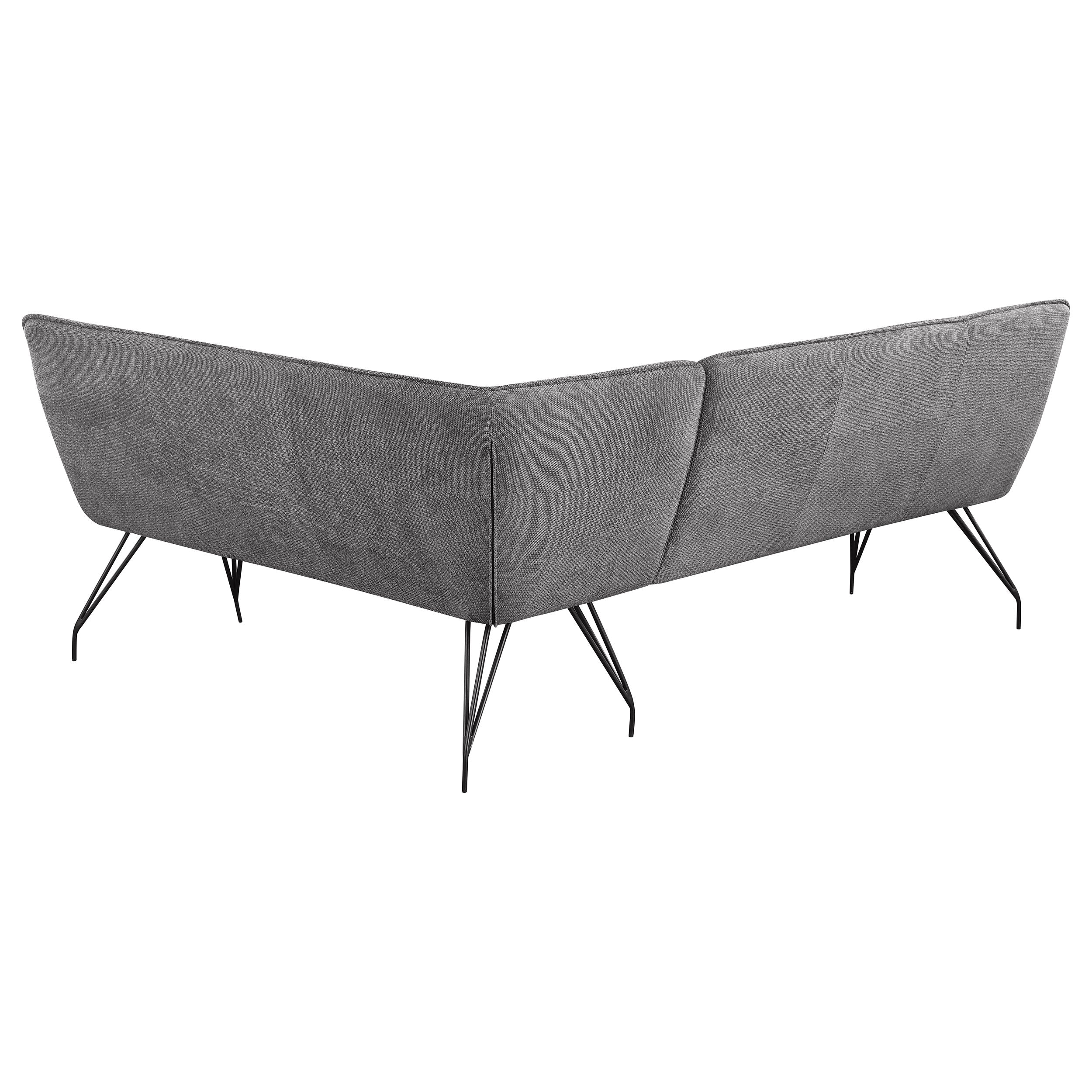 Dodson Fabric Upholstered L-Shaped Nook Dining Bench Grey - Image 2