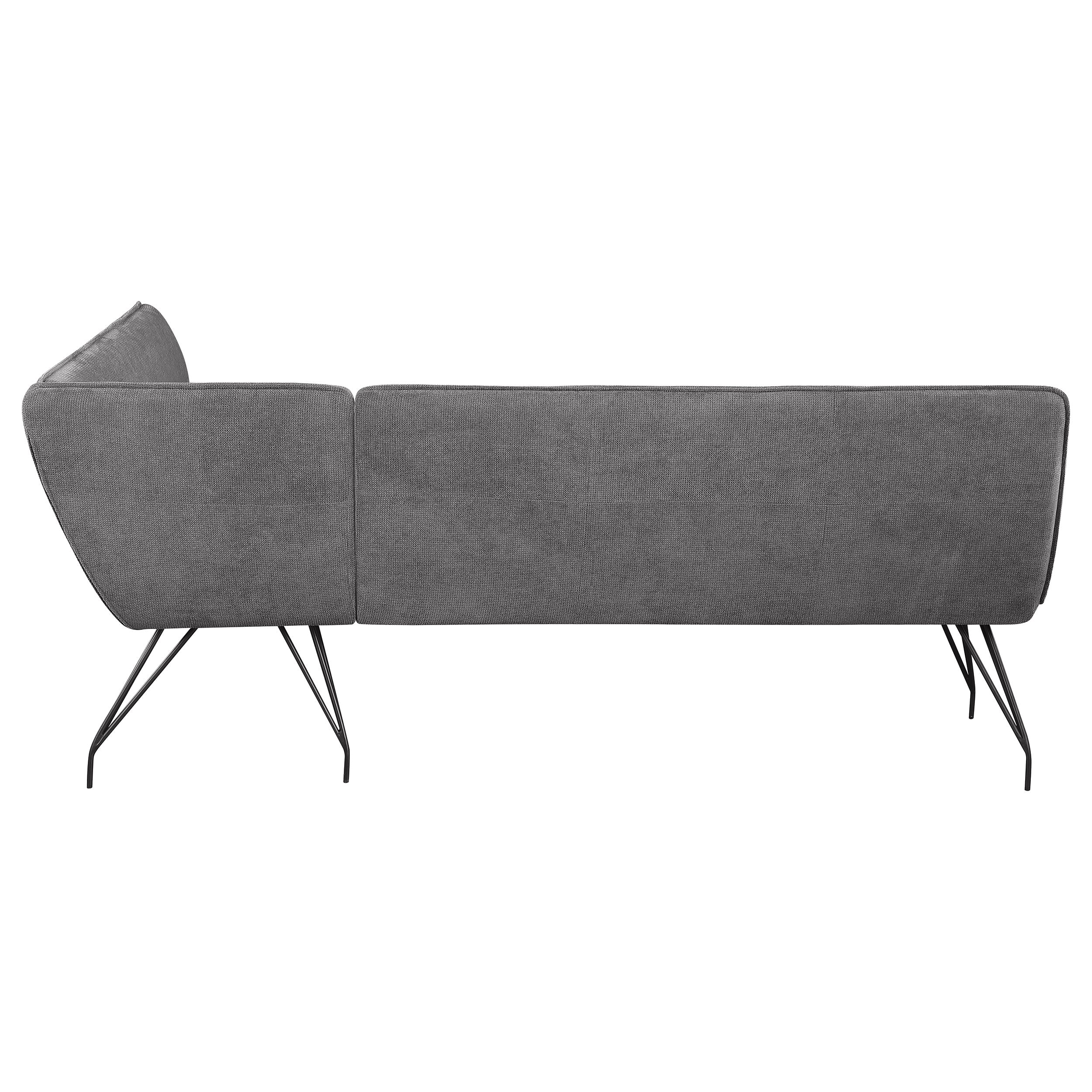 Dodson Fabric Upholstered L-Shaped Nook Dining Bench Grey - Image 4