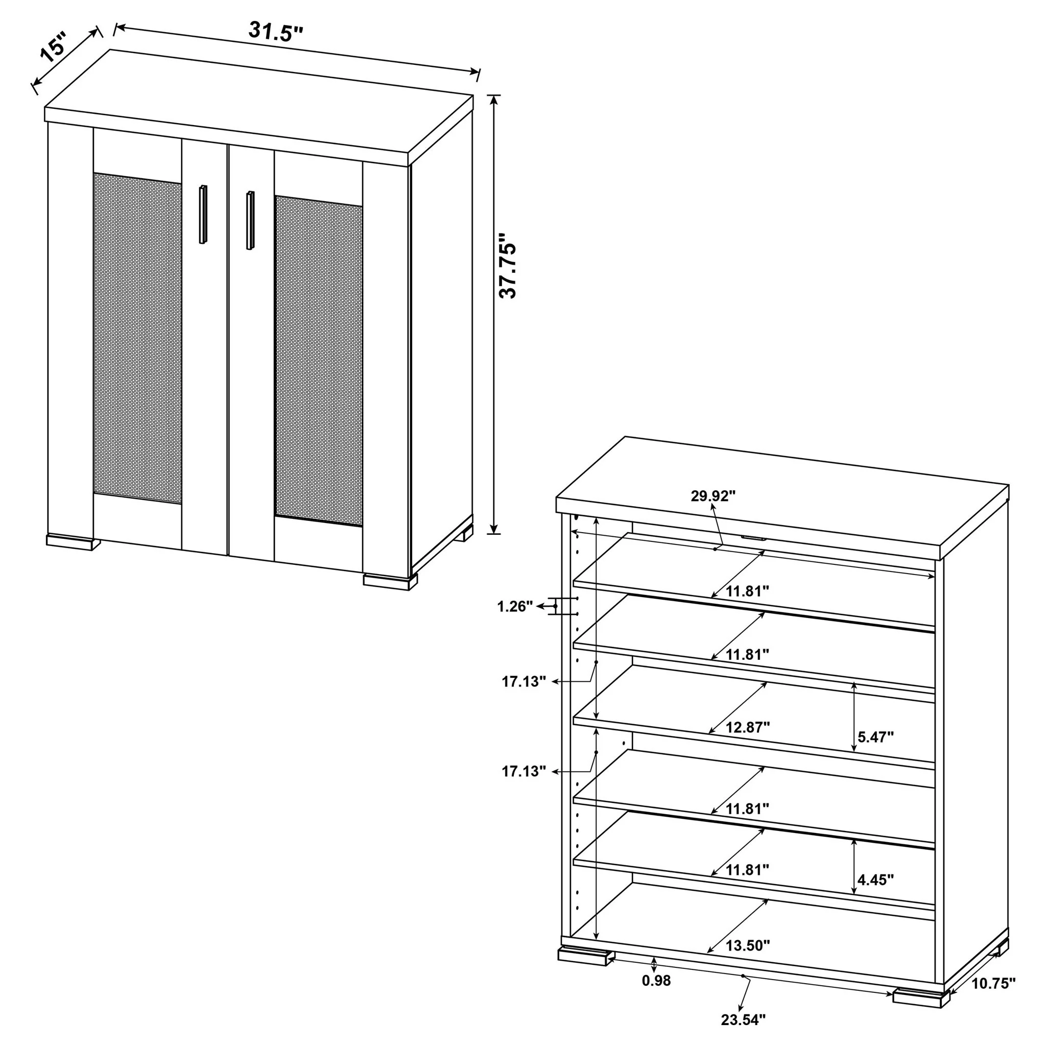 Door Accent Cabinet With Screens - Brown - Image 5