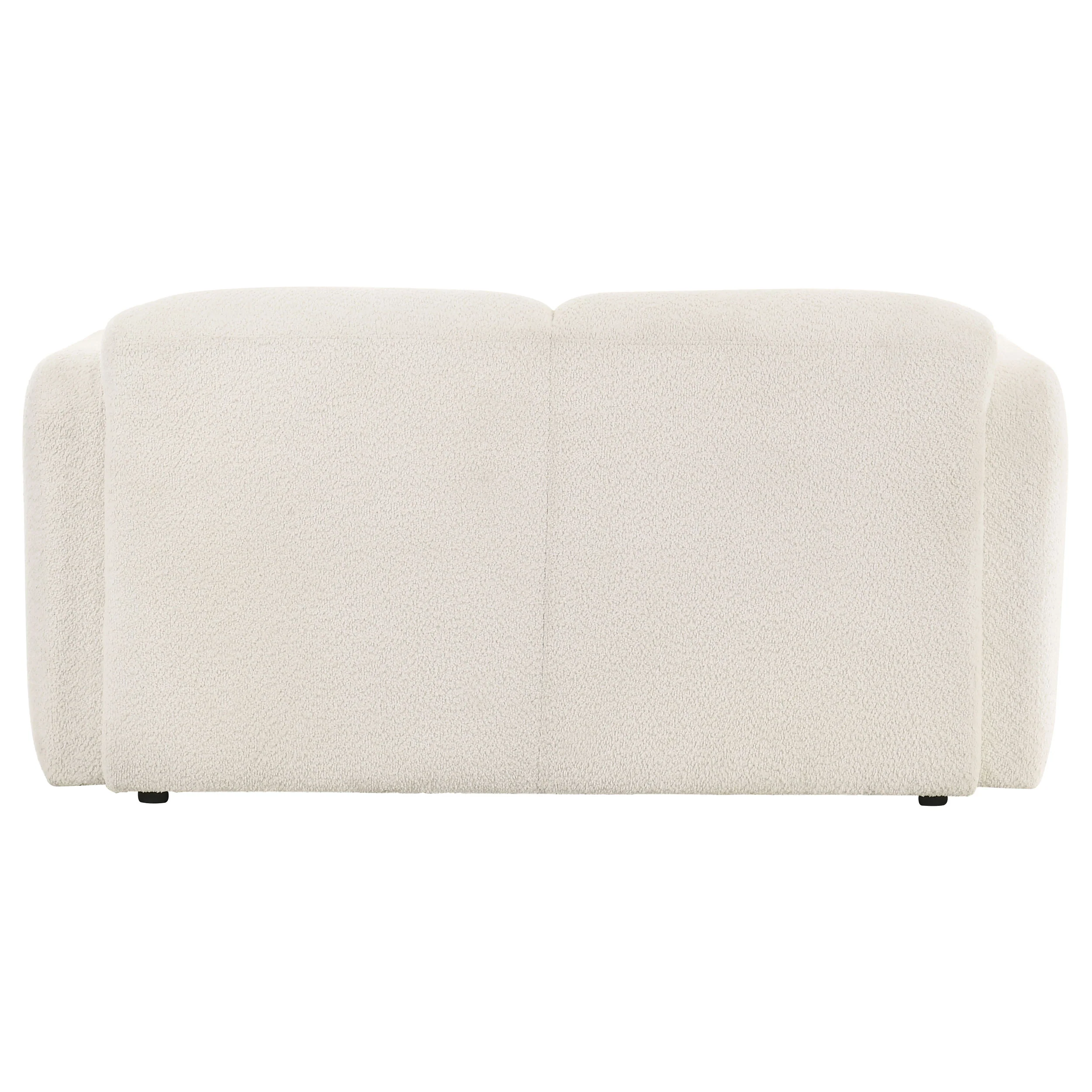 Dorset Fabric Upholstered Round Track Arm Loveseat, White - Image 9