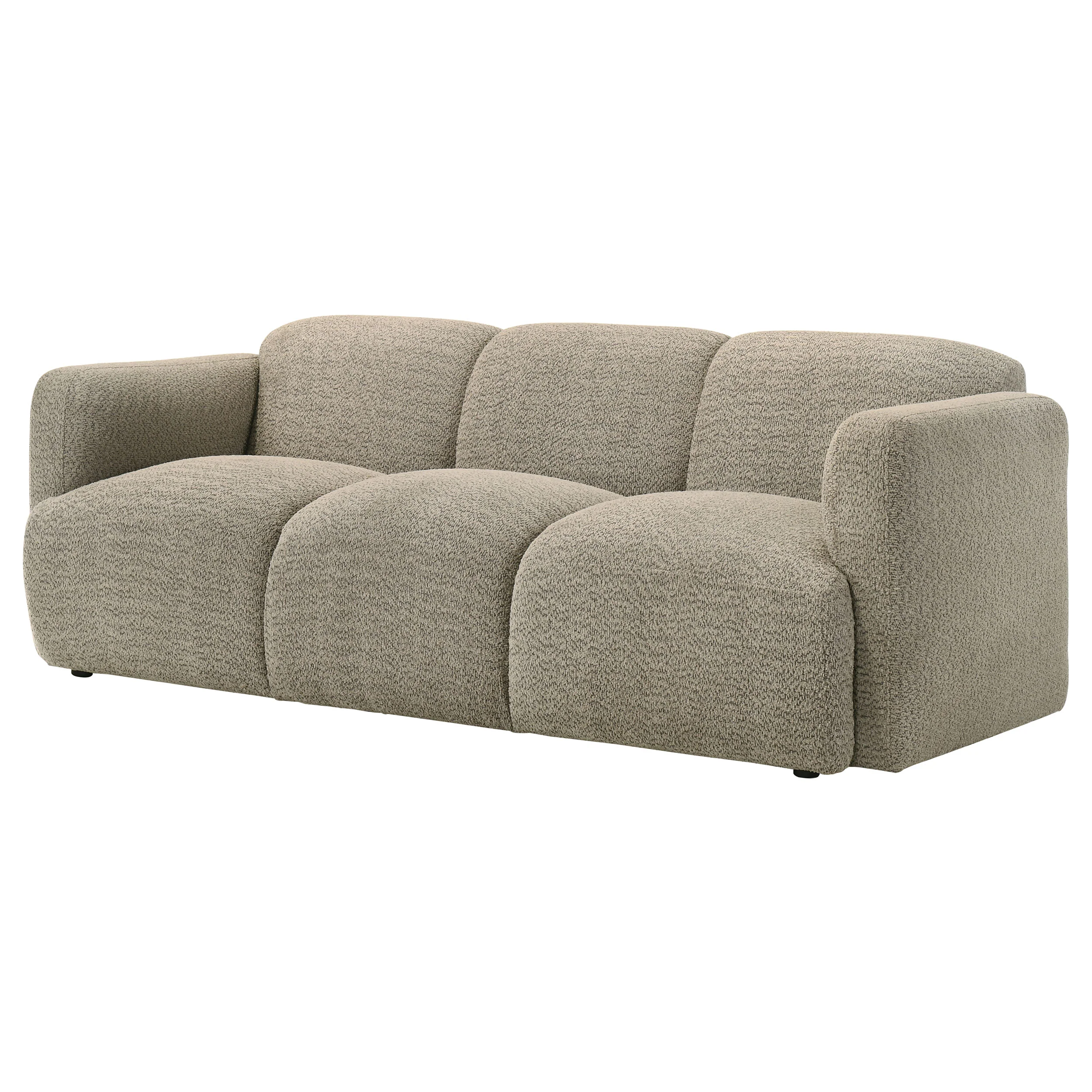 Dorset Fabric Upholstered Round Track Arm Sofa in Brown - Image 4