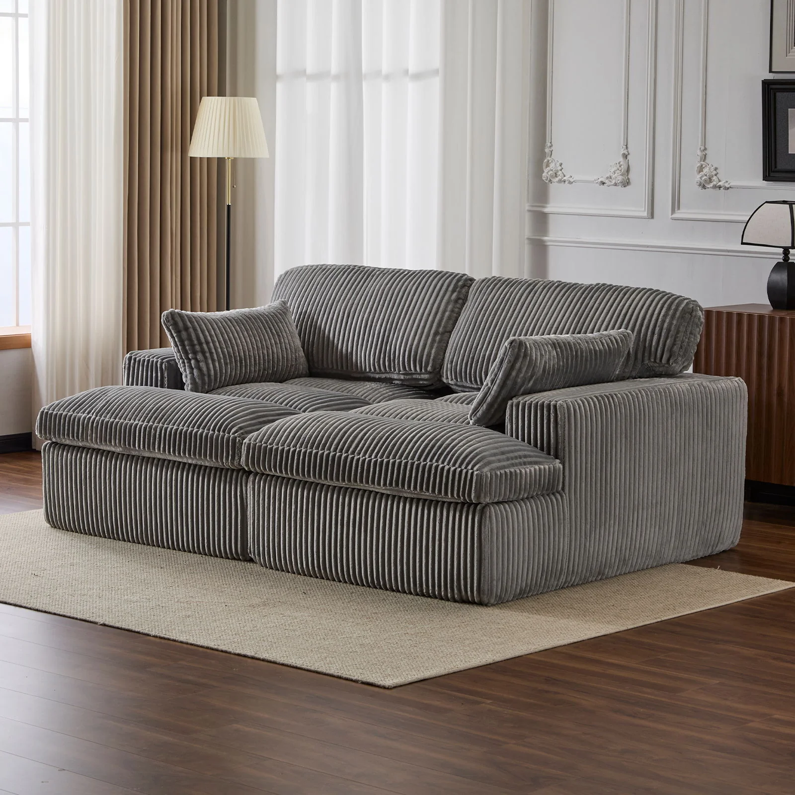 Double Chaise Lounge Chair, Oversized Upholstered Sleeper Cloud Couch - Image 9