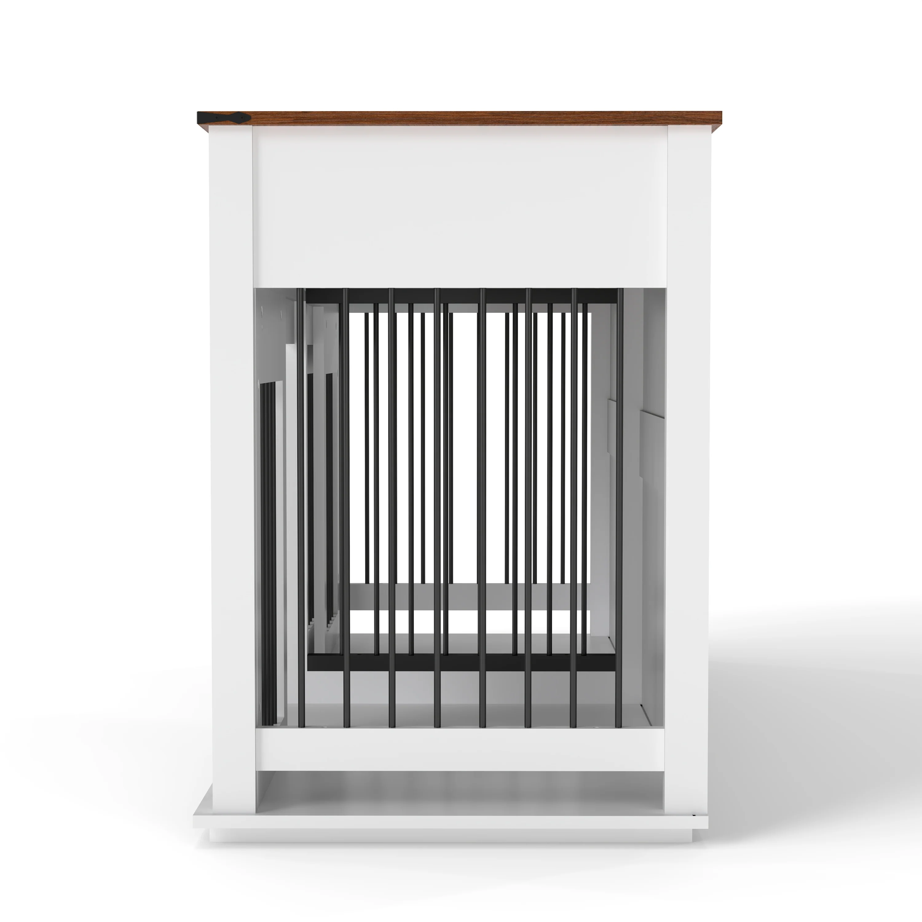 Double Furniture Dog Crate Sliding Barn Doors Removable Divider Wood - Image 21