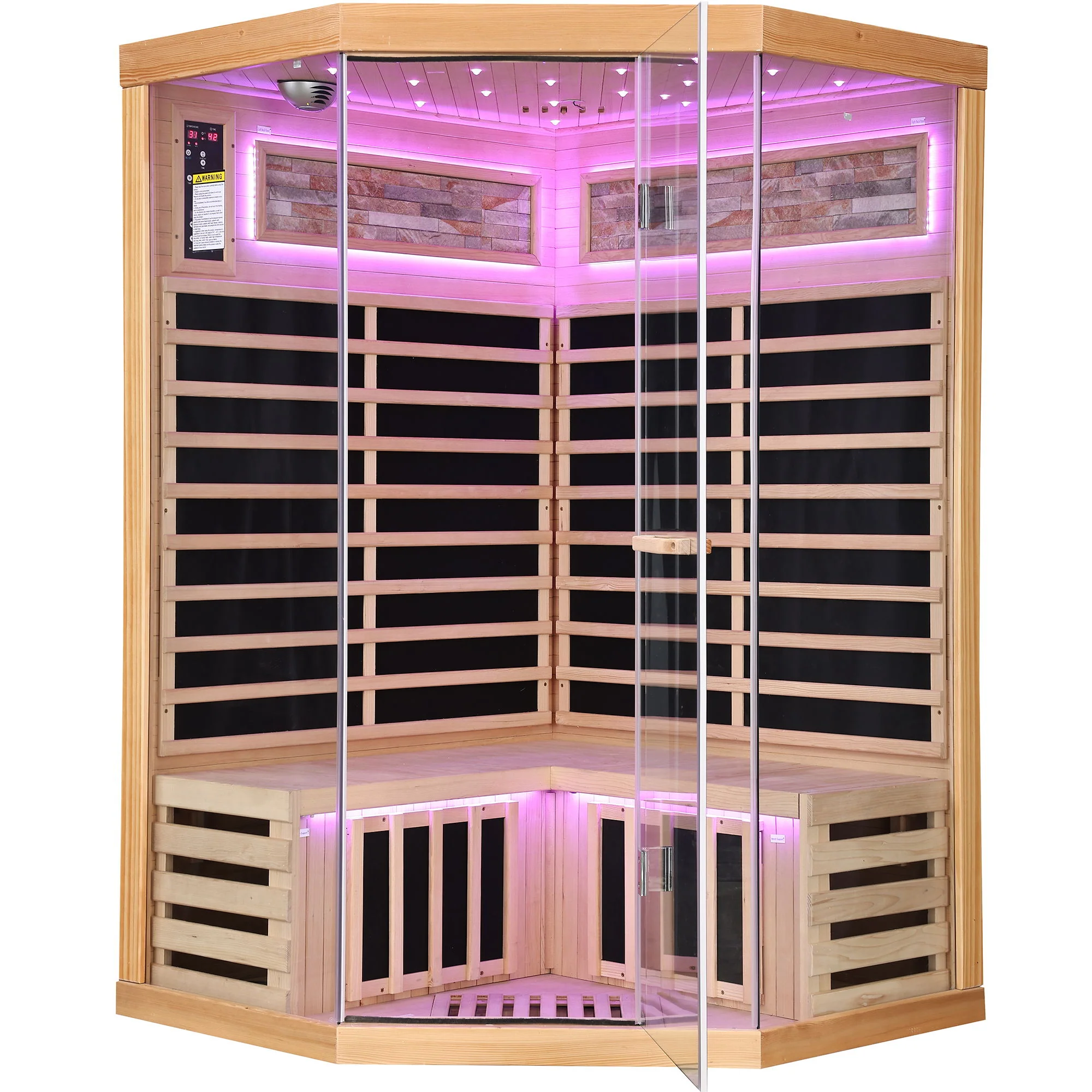 Double Sauna Room With Carbon Heating Plates - White Oak - Image 9