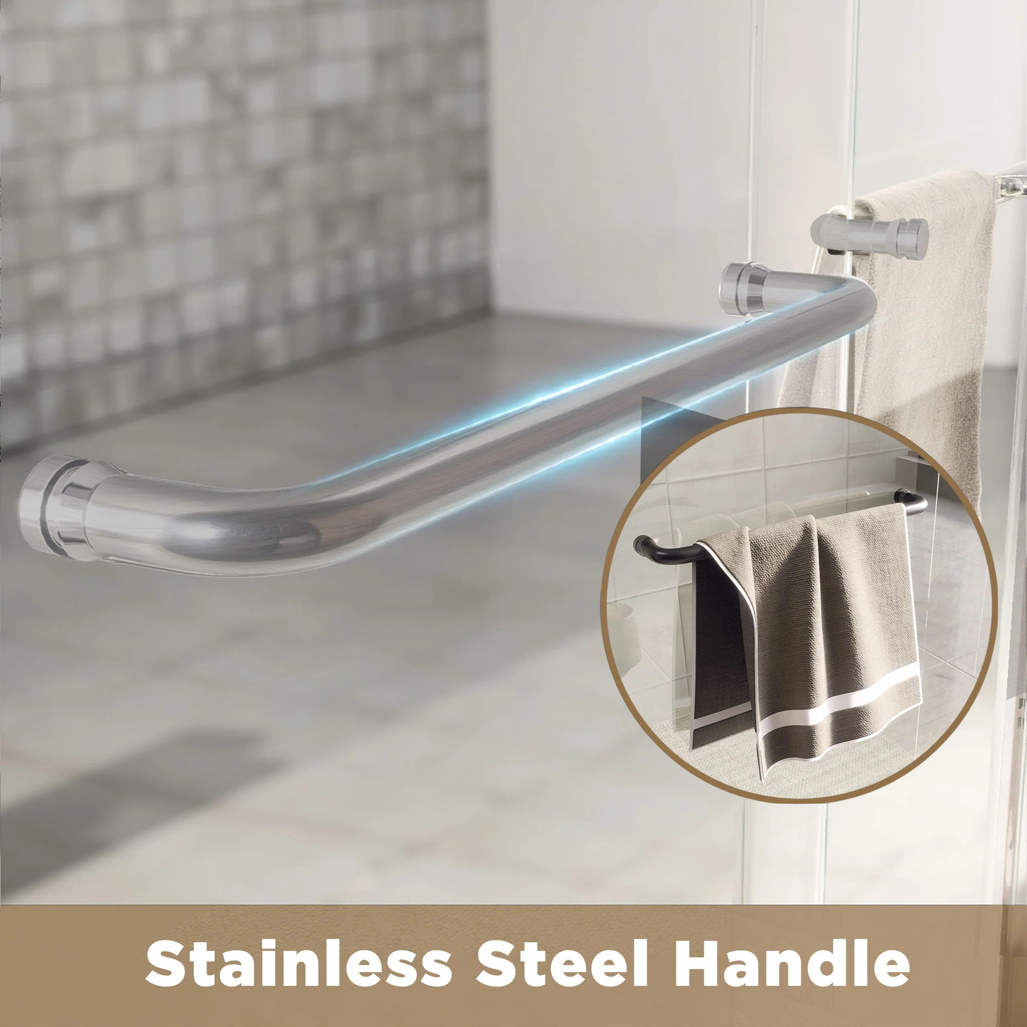 Double Sliding Shower Door With Explosion Proof Film - Image 12