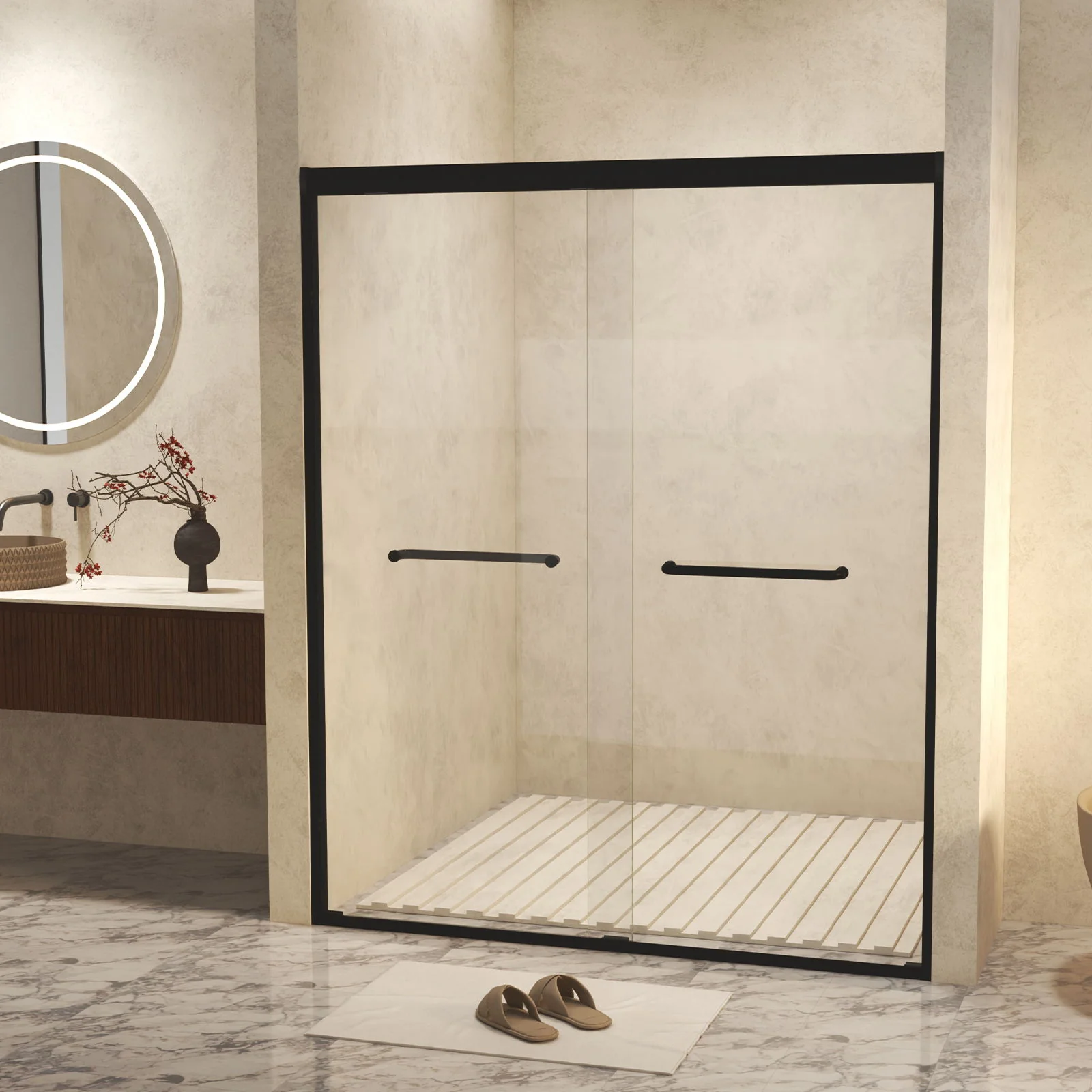 Double Sliding Shower Door With Explosion Proof Film - Image 21