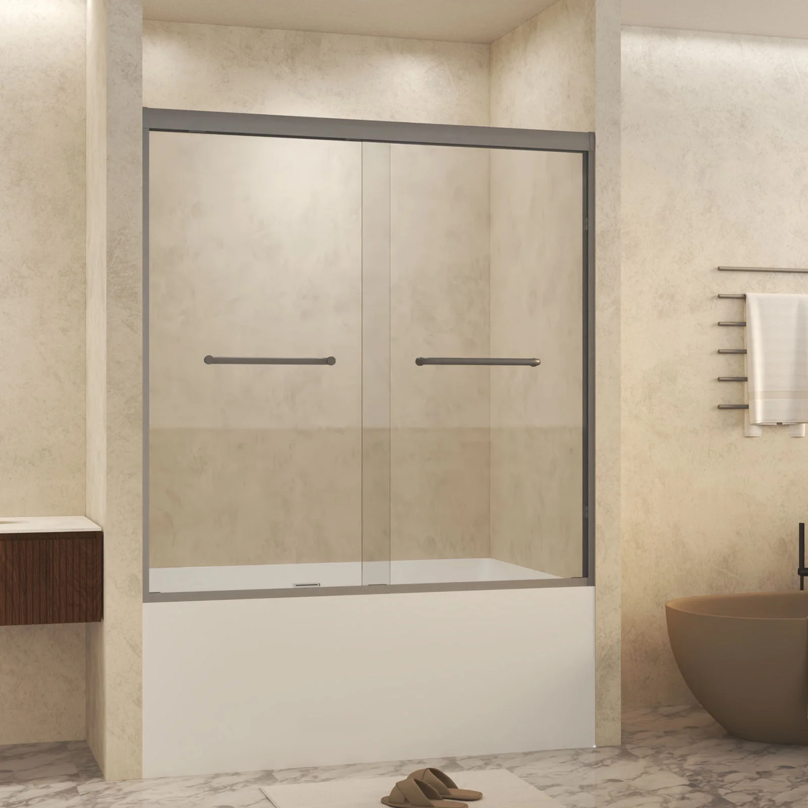 Double Sliding Shower Door With Explosion Proof Film - Image 24