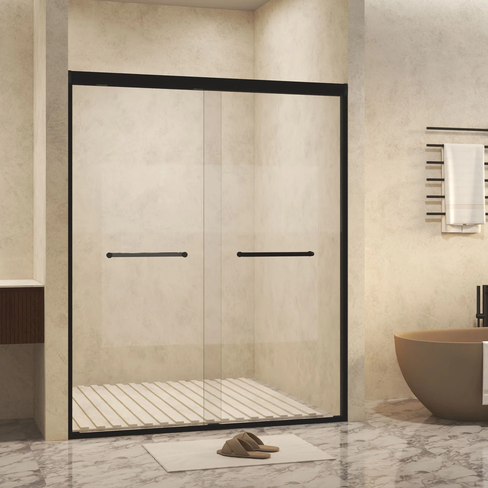 Double Sliding Shower Door With Explosion Proof Film - Image 39