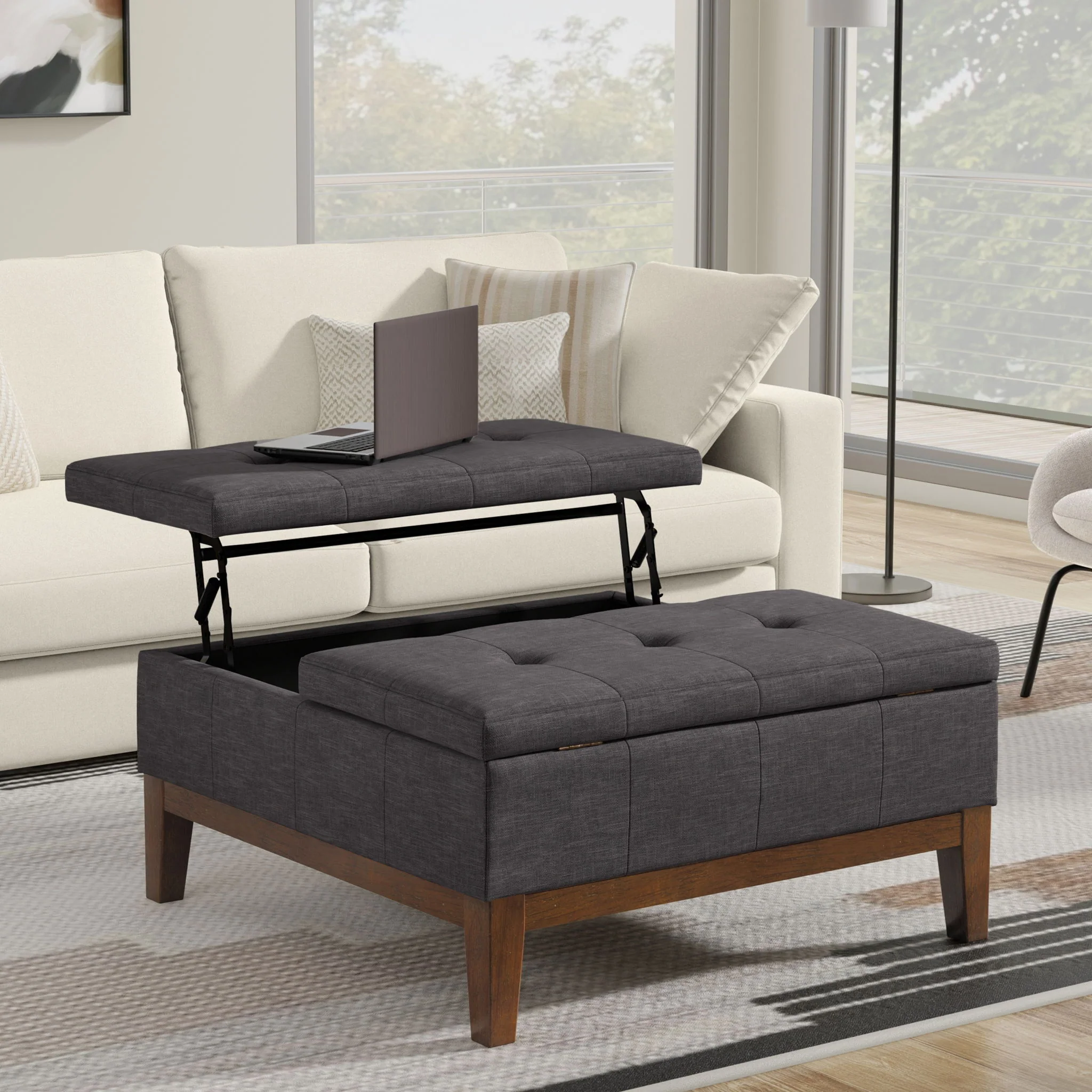 Dover - Multifunctional Lift Top Coffee Table Storage Ottoman - Image 35