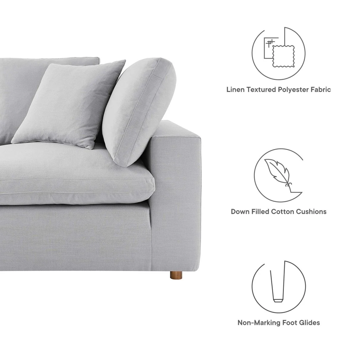 Down Filled Overstuffed 4-Piece Sectional Sofa Set 158 Inch - Image 11