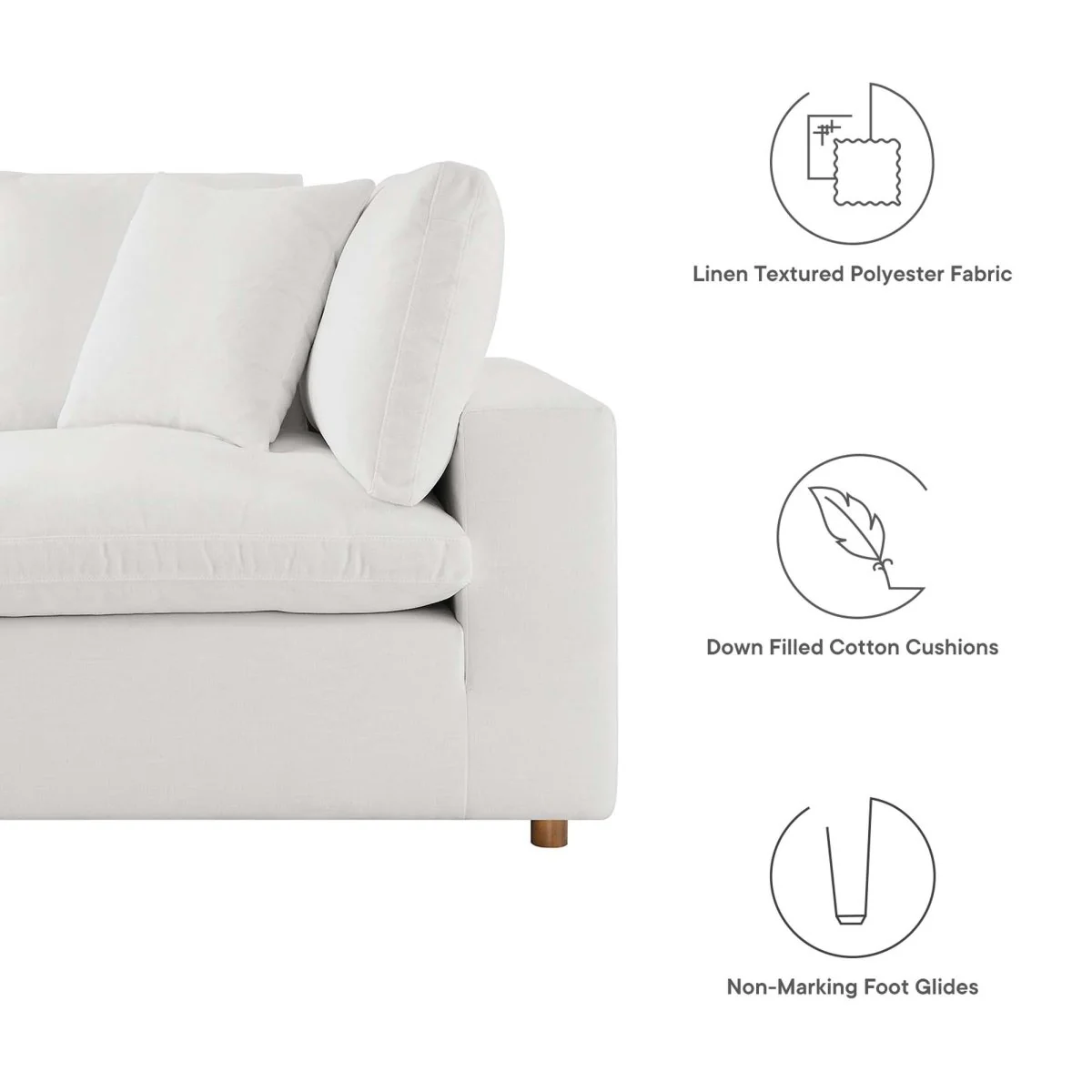 Down Filled Overstuffed 4-Piece Sectional Sofa Set 158 Inch - Image 18
