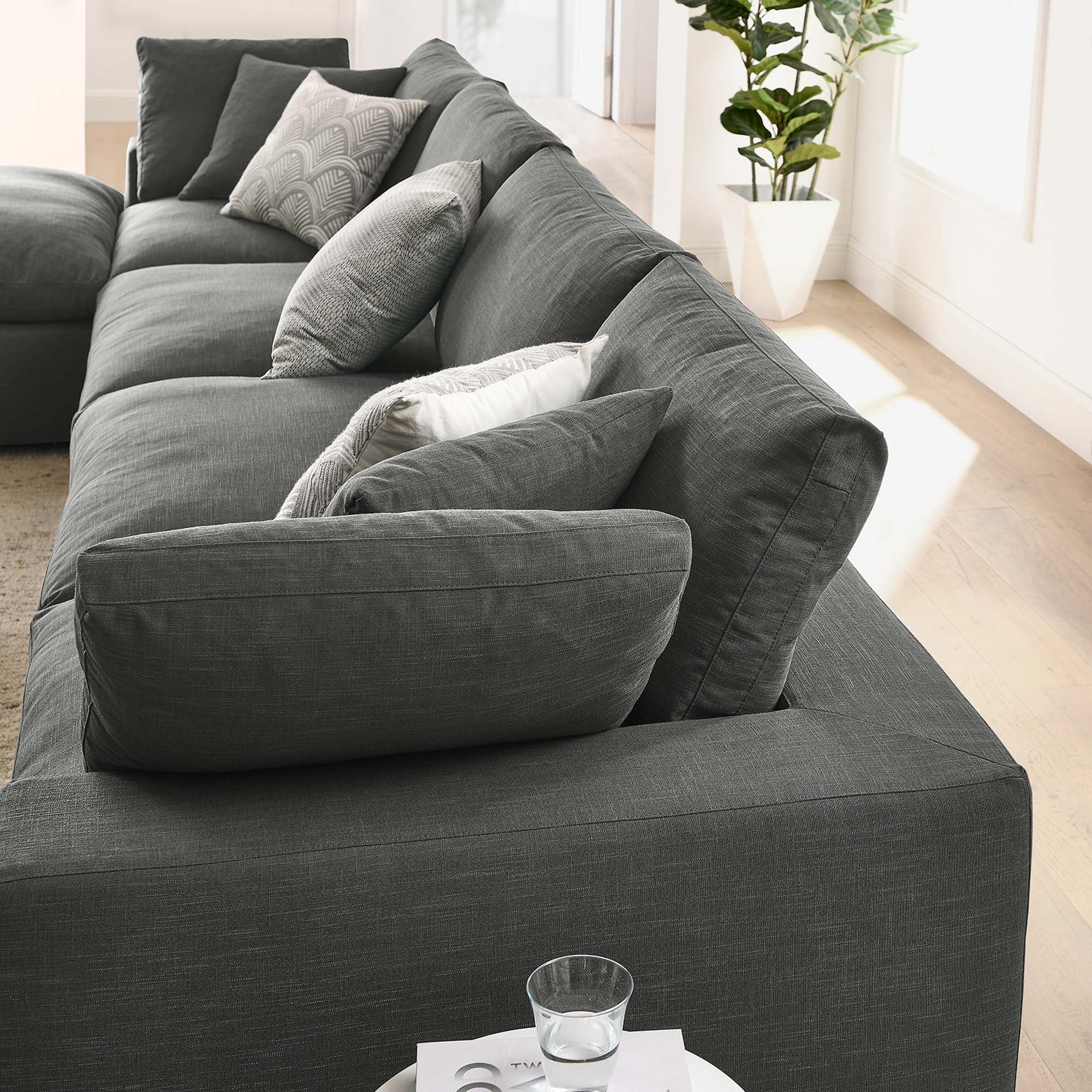Down Filled Overstuffed 5-Piece Modular Sectional Sofa 157 Inch - Image 24