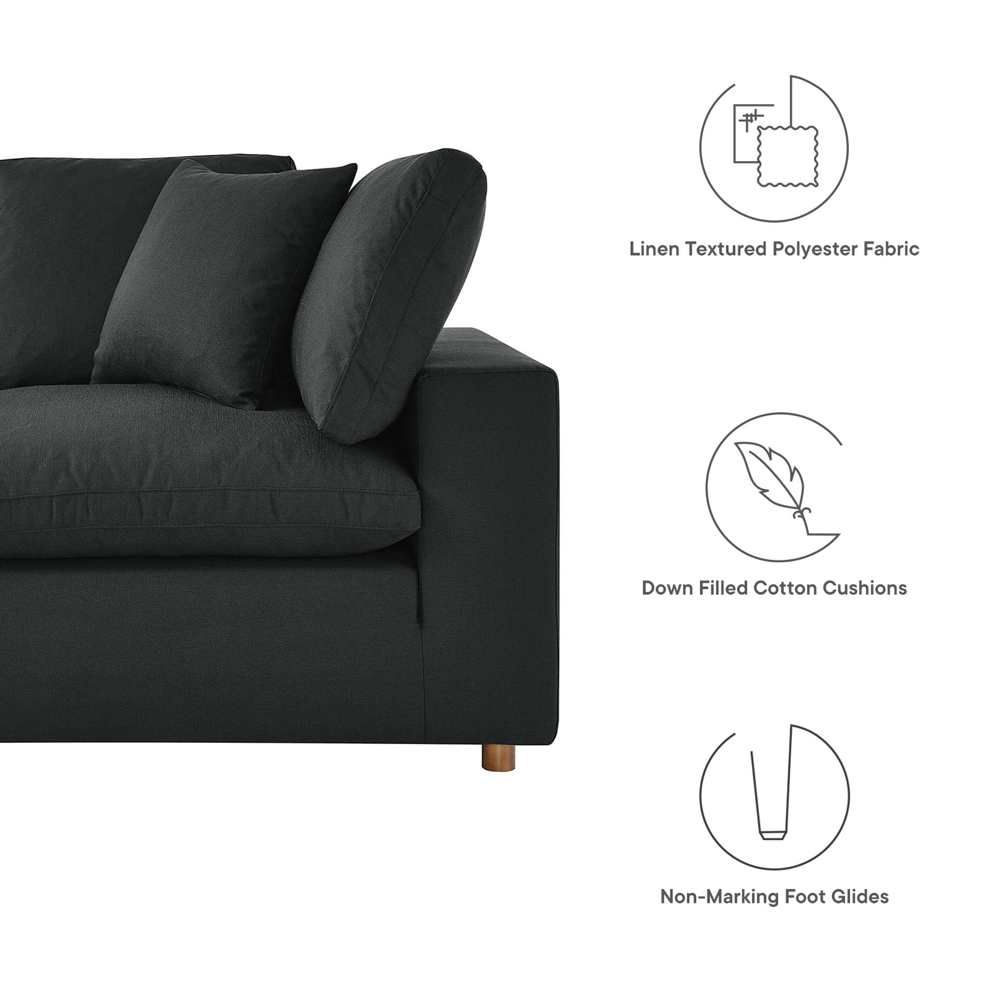 Down Filled Overstuffed 6-Piece Modular Sectional Sofa 158 Inch - Image 2