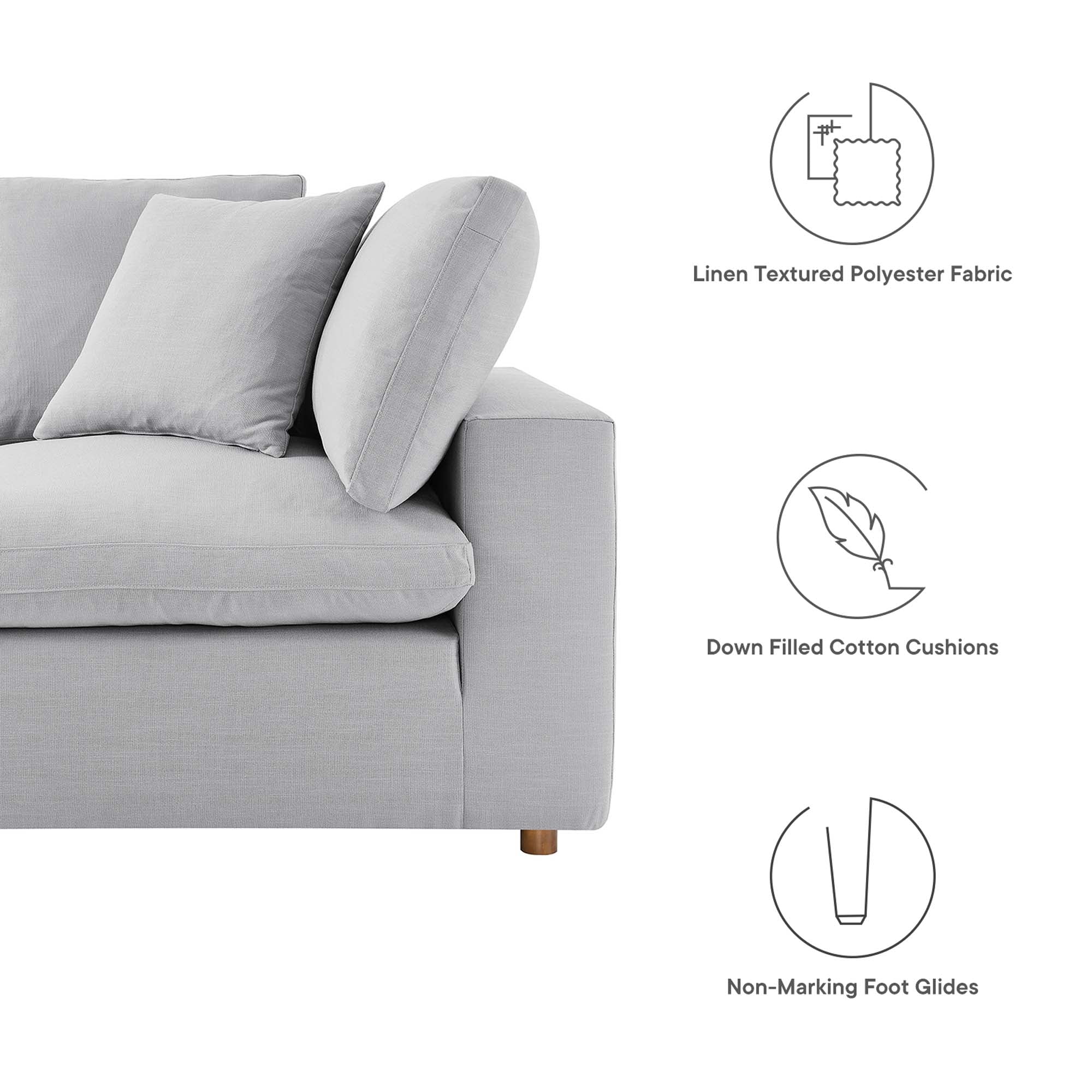 Down Filled Overstuffed 6-Piece Modular Sectional Sofa 158 Inch - Image 7