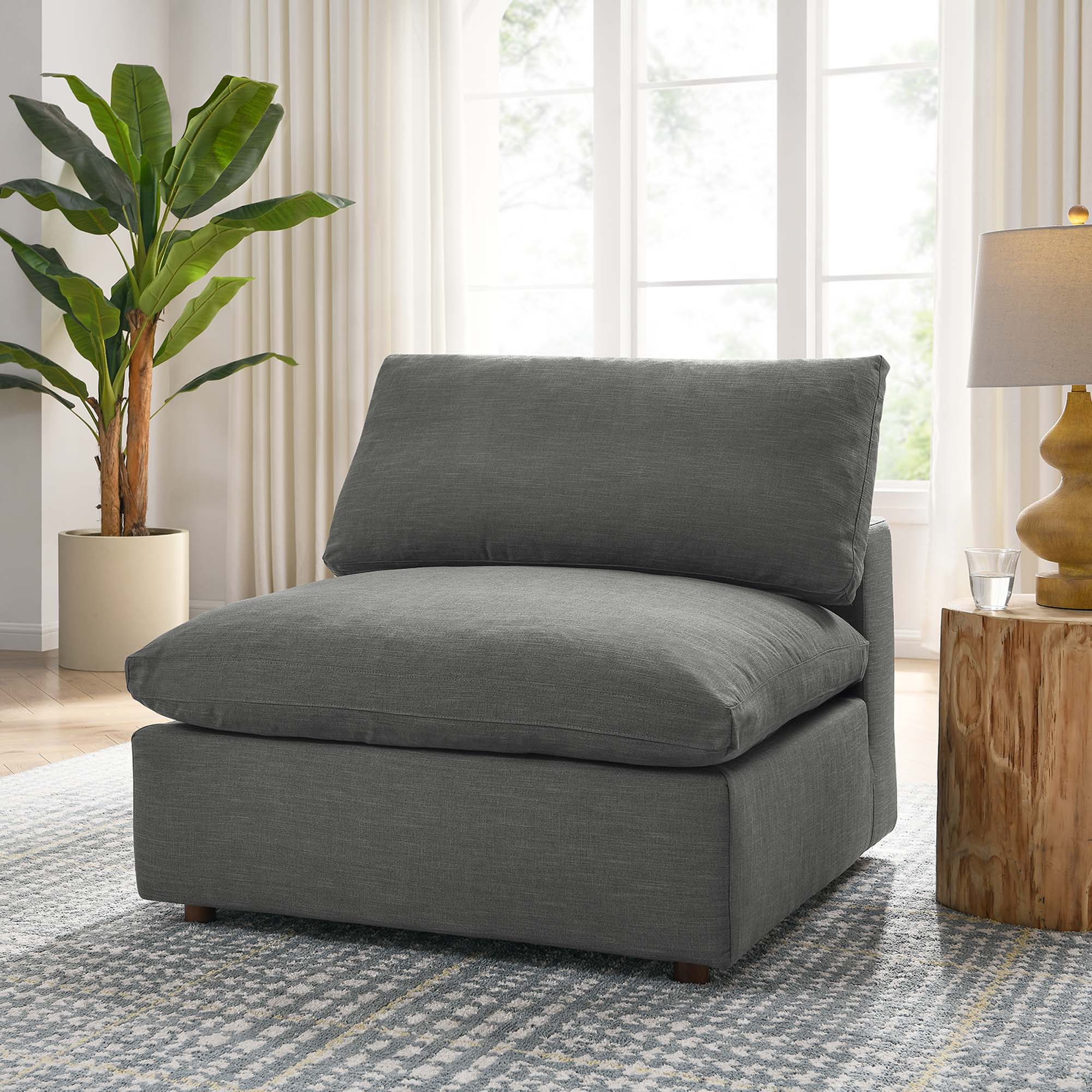 Down Filled Overstuffed Armless Chair – 39 Inch - Image 27