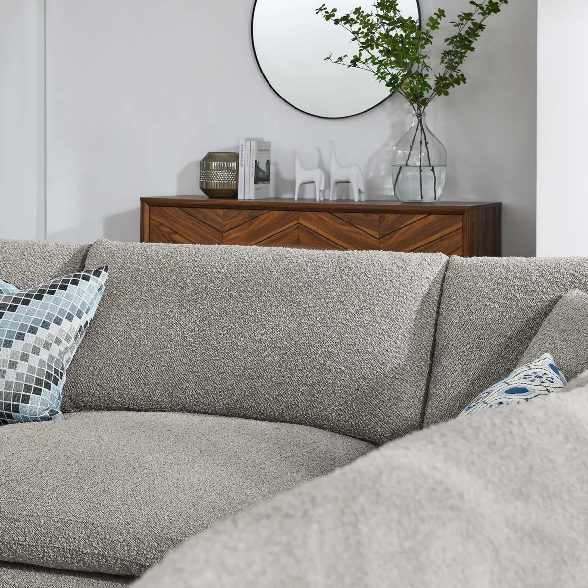 Down Filled Overstuffed Boucle Fabric 5-Piece Sectional Sofa 119 Inch - Image 13