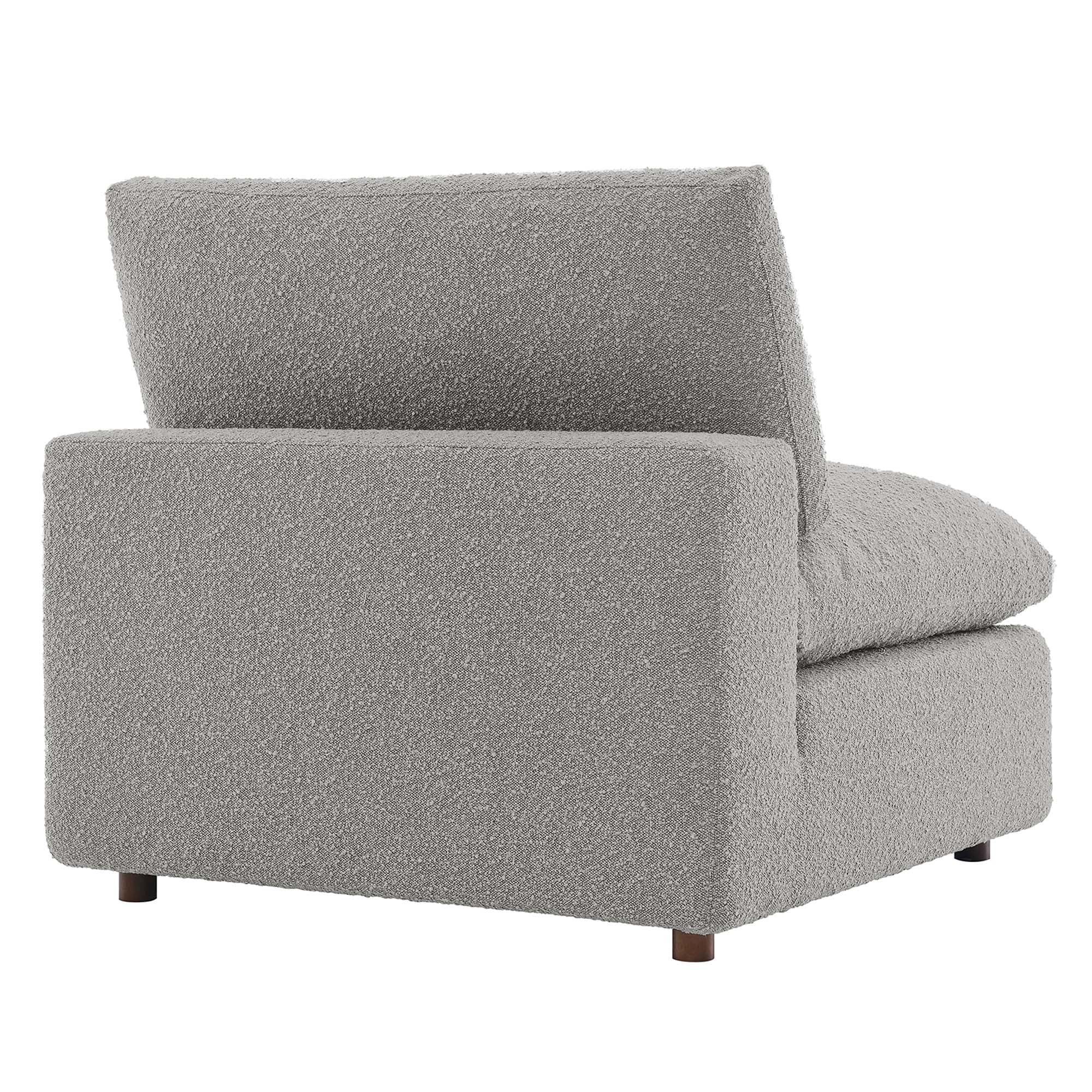 Down Filled Overstuffed Boucle Fabric Armless Chair 40 Inch - Image 19