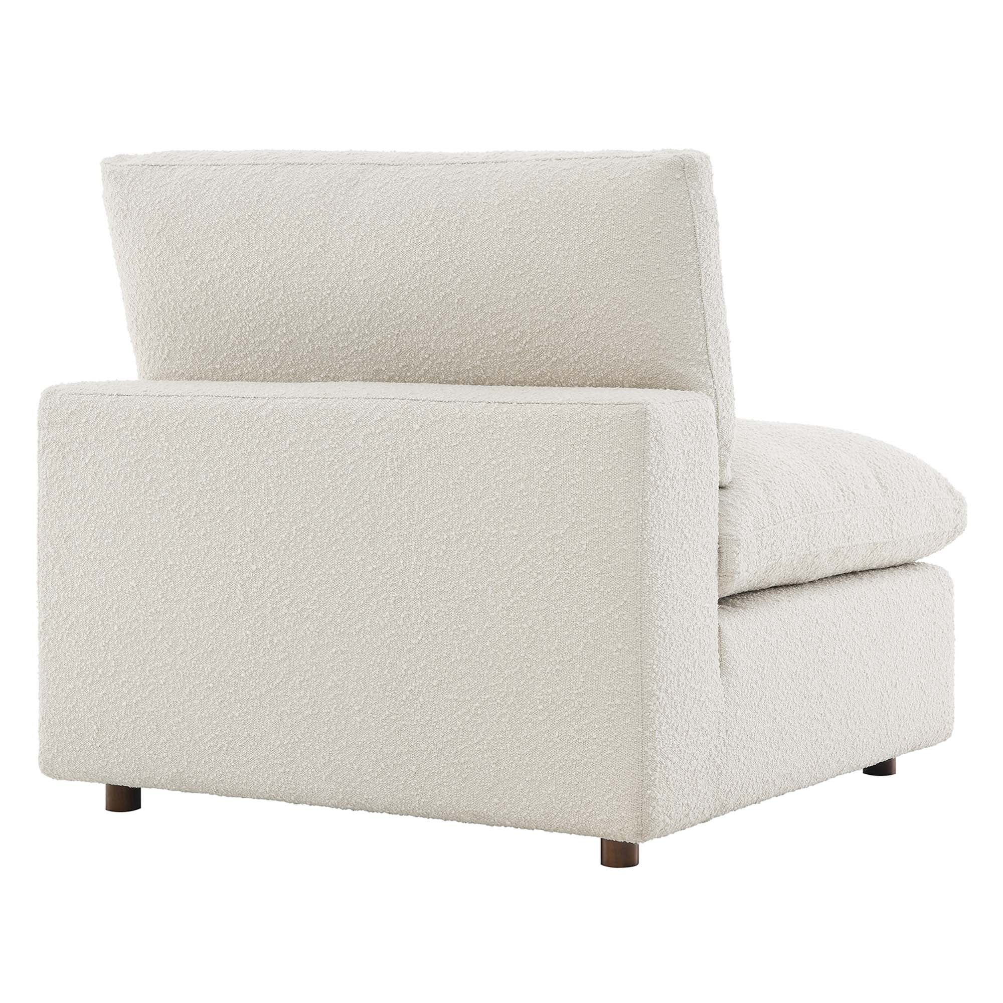 Down Filled Overstuffed Boucle Fabric Armless Chair 40 Inch - Image 5