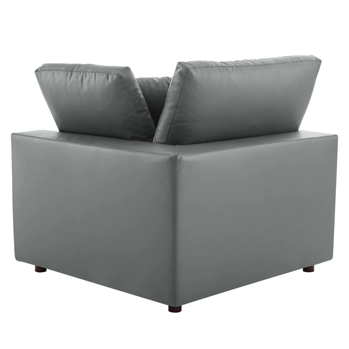 Down Filled Overstuffed Vegan Leather Corner Chair 40 Inch - Image 10
