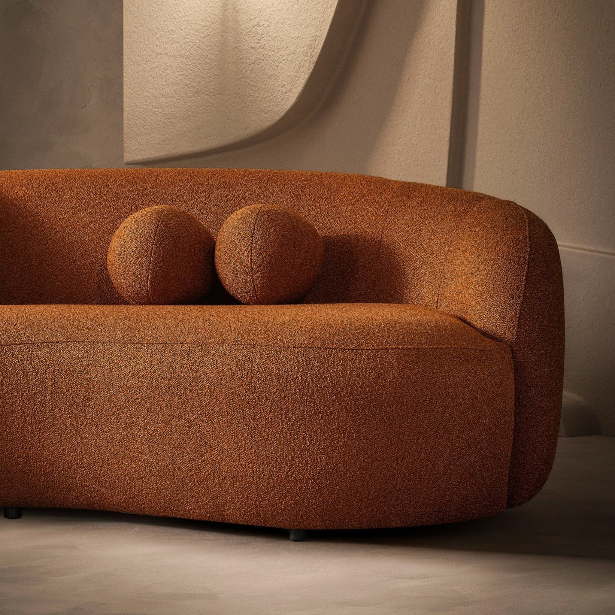 Drake - Japandi Style Curvy Boucle Sofa - Image 15