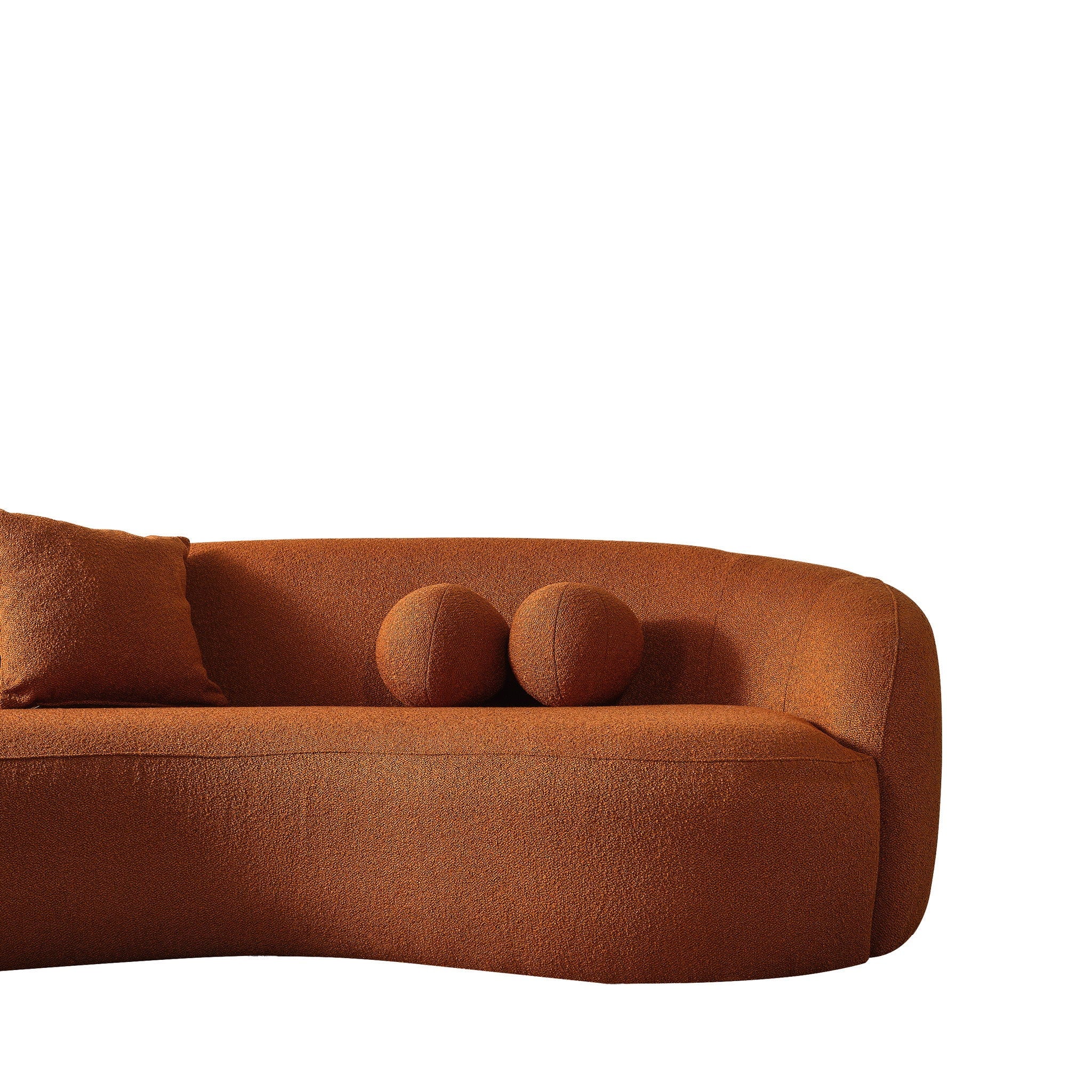 Drake - Japandi Style Curvy Boucle Sofa - Image 8