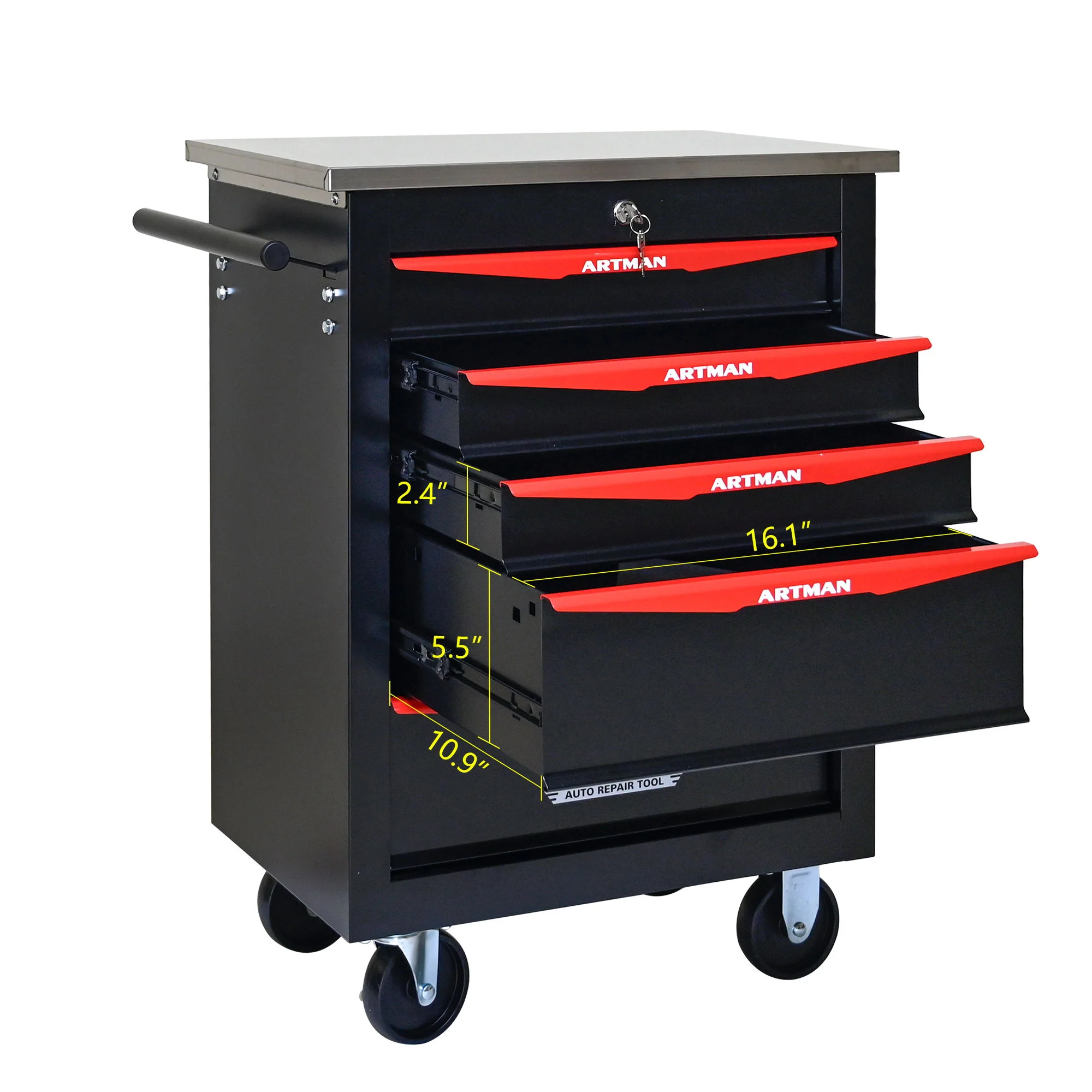 Drawer Multifunctional Tool Cart With Wheels For Garage - Image 14