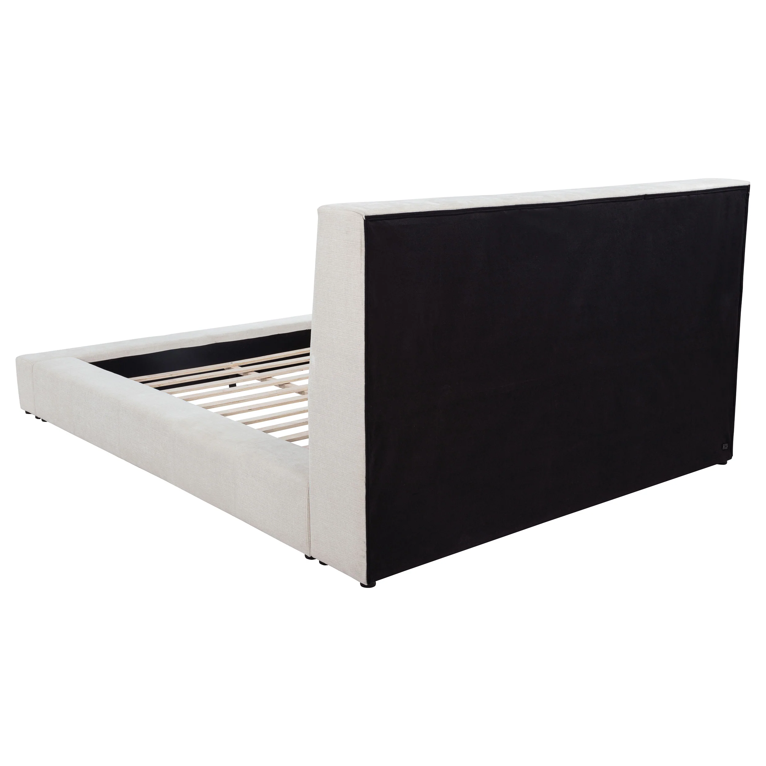 Dreux Upholstered Eastern King Panel Platform Bed, Cream - Image 7