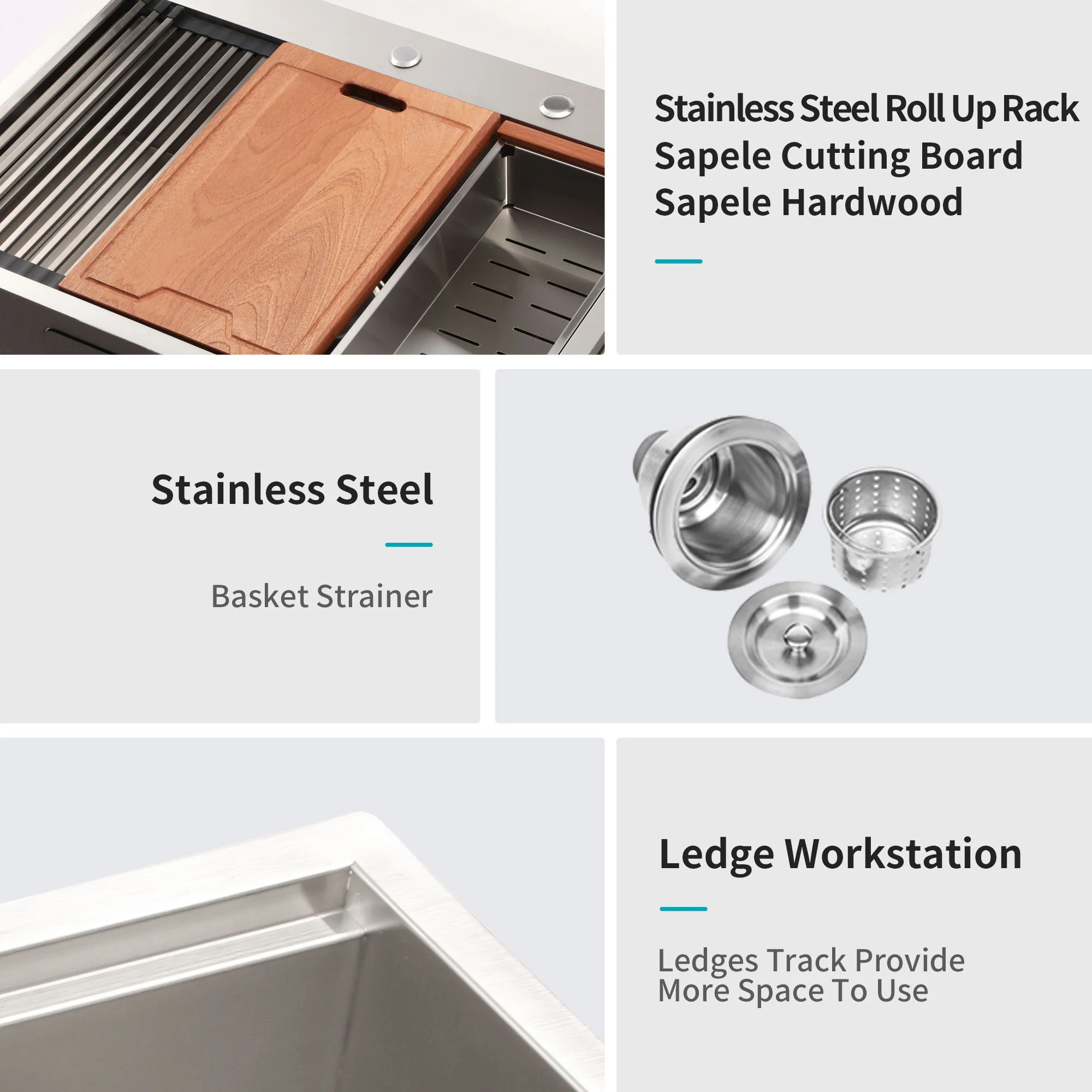 Drop In Kitchen Sink Stainless Steel 16 Gauge - Image 21