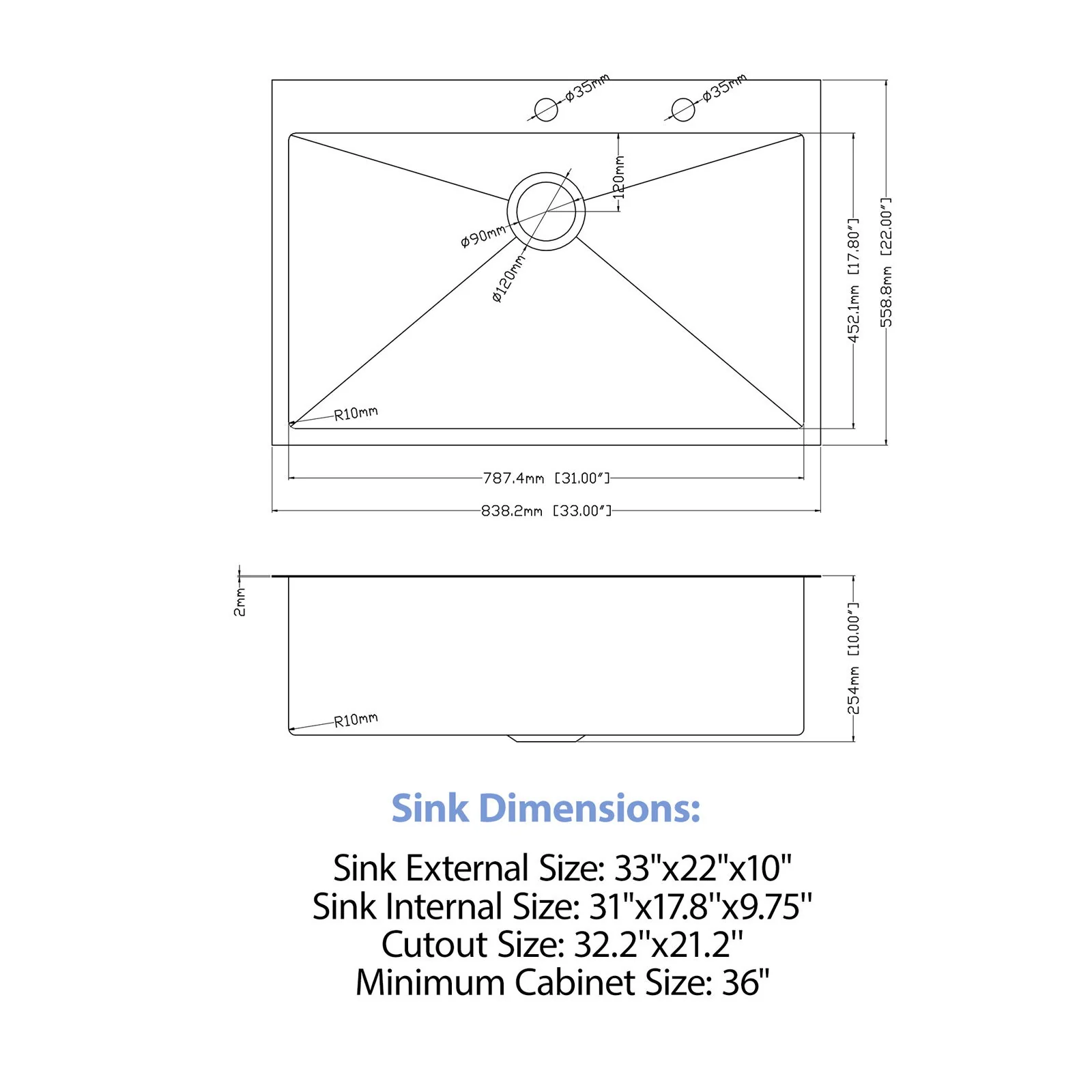 Drop In Kitchen Sink With Pull Down Faucet And Soap Dispenser - Image 3