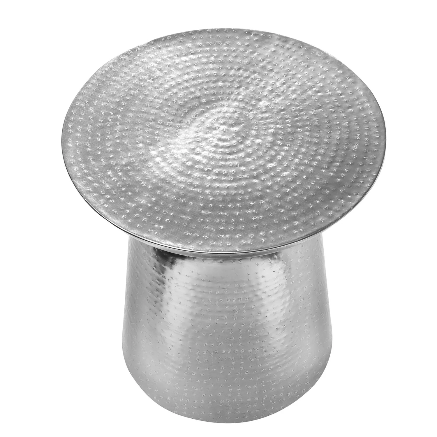 Drum Accent Side Table, Hammered Texture - Image 4