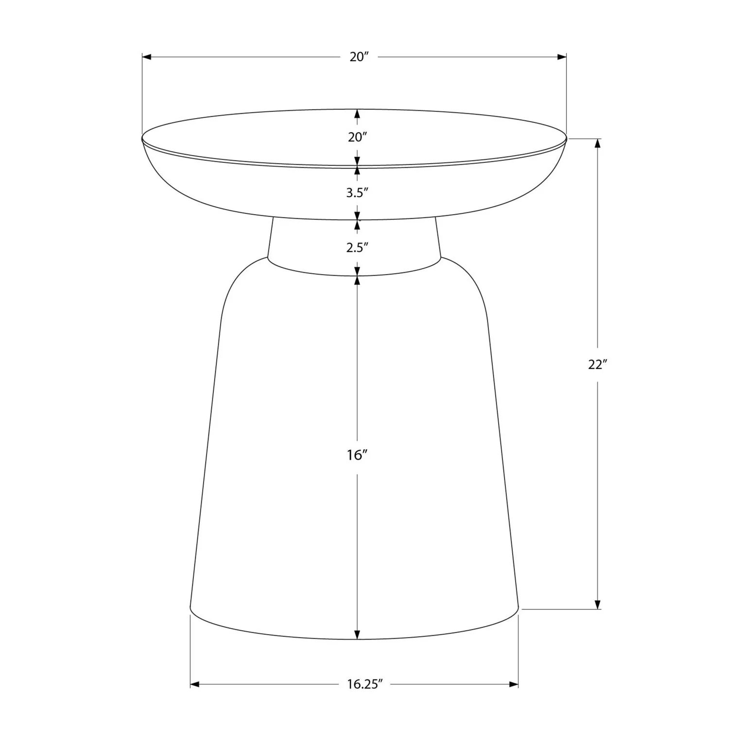 Drum Accent Side Table, Hammered Texture - Image 5