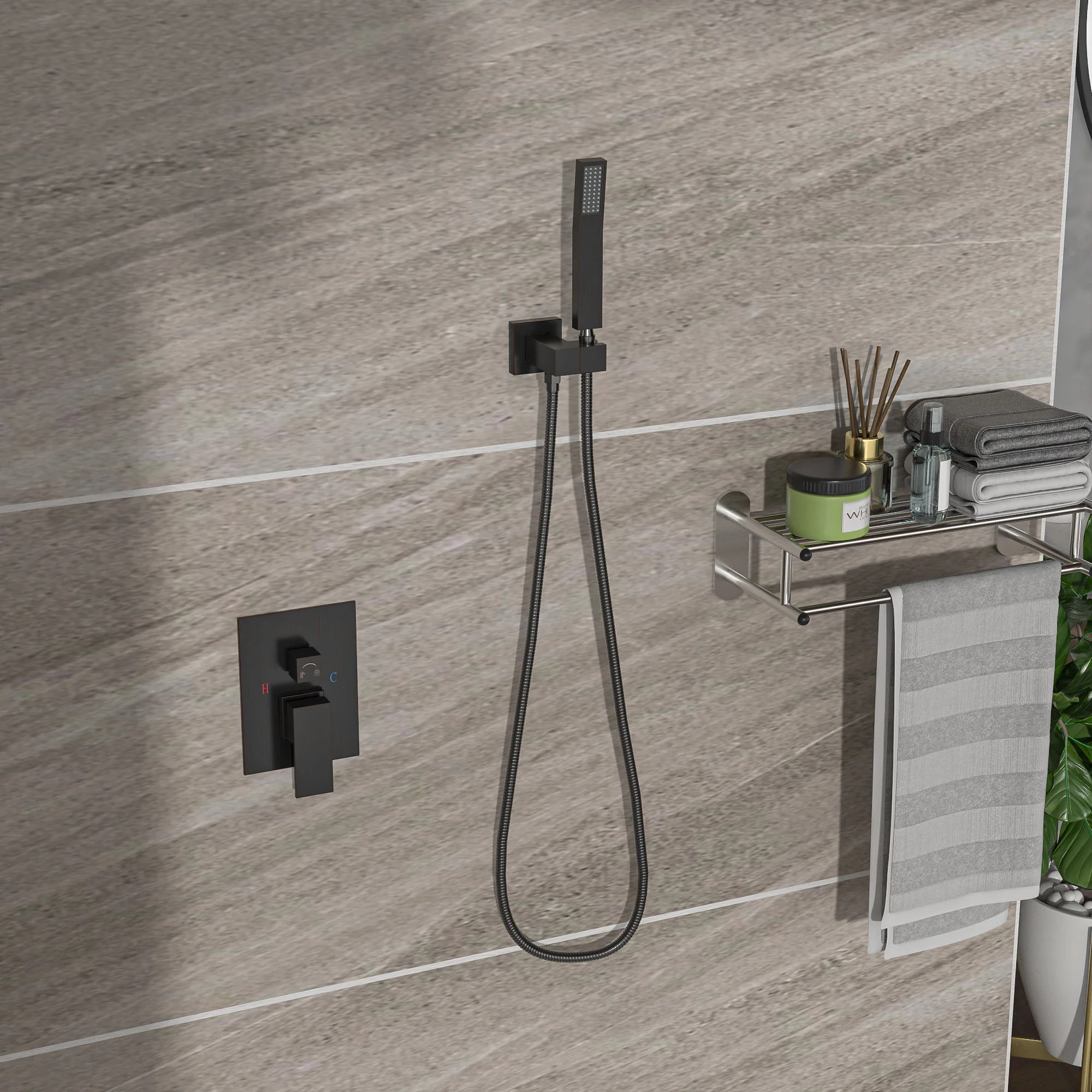 Dual Shower Head 16" Ceiling Mount Square Shower System With Rough In Valve - Image 8