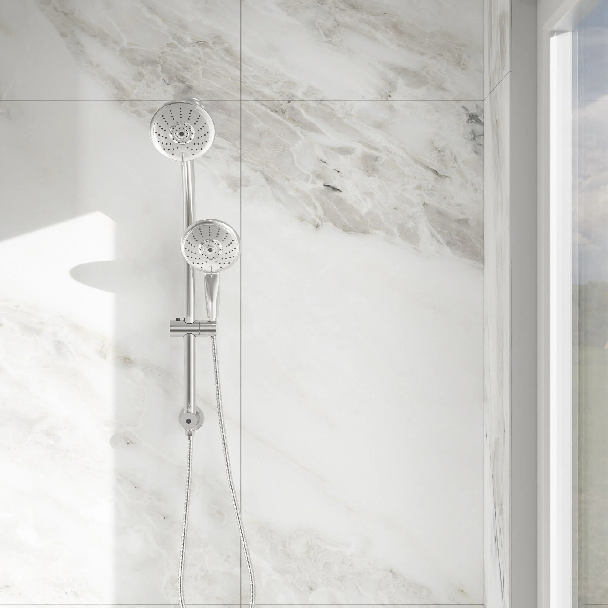 Dual Shower Head With Adjustable Slide Bar And Multi Function Settings - Image 6