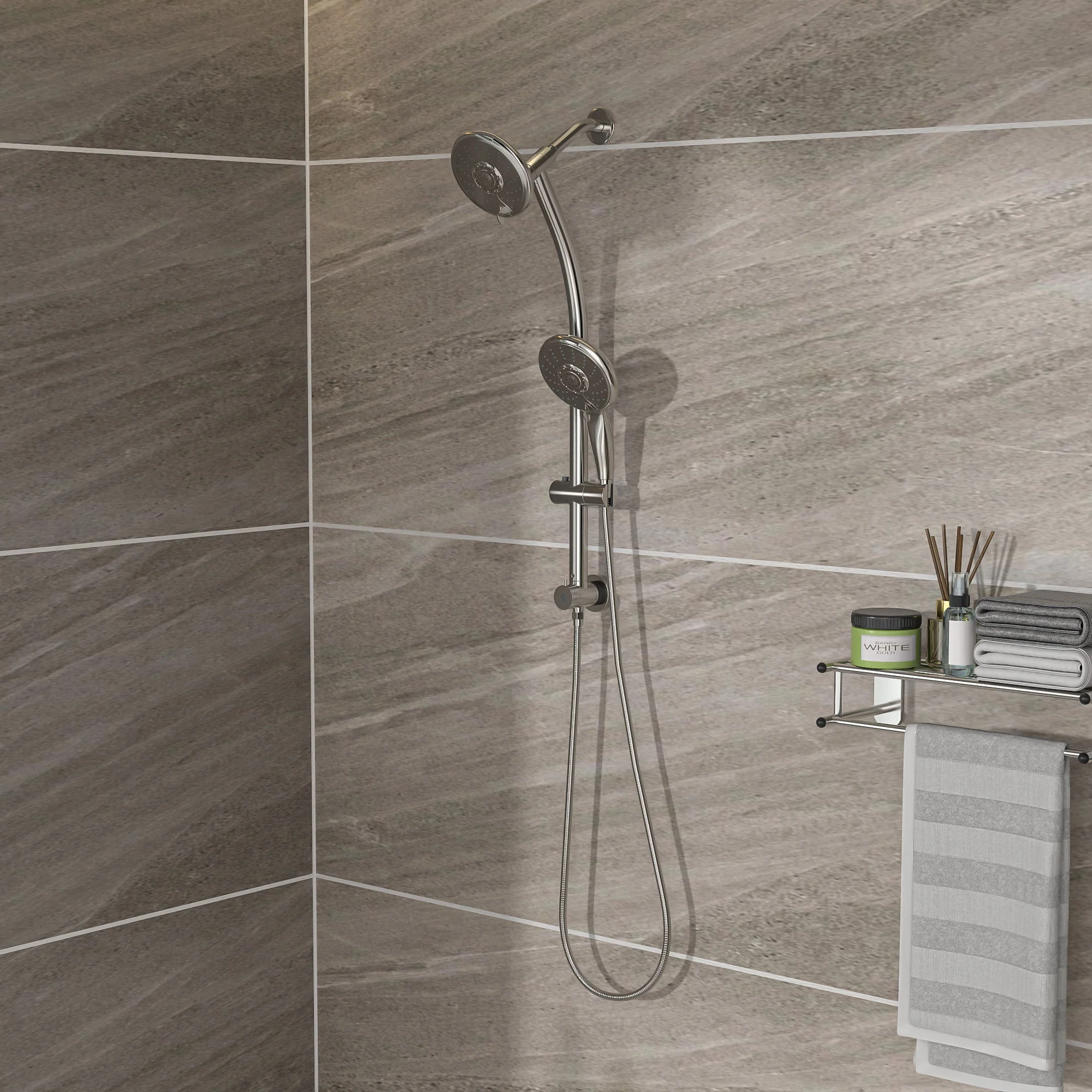 Dual Shower Head With Adjustable Slide Bar And Multi Function Settings - Image 9