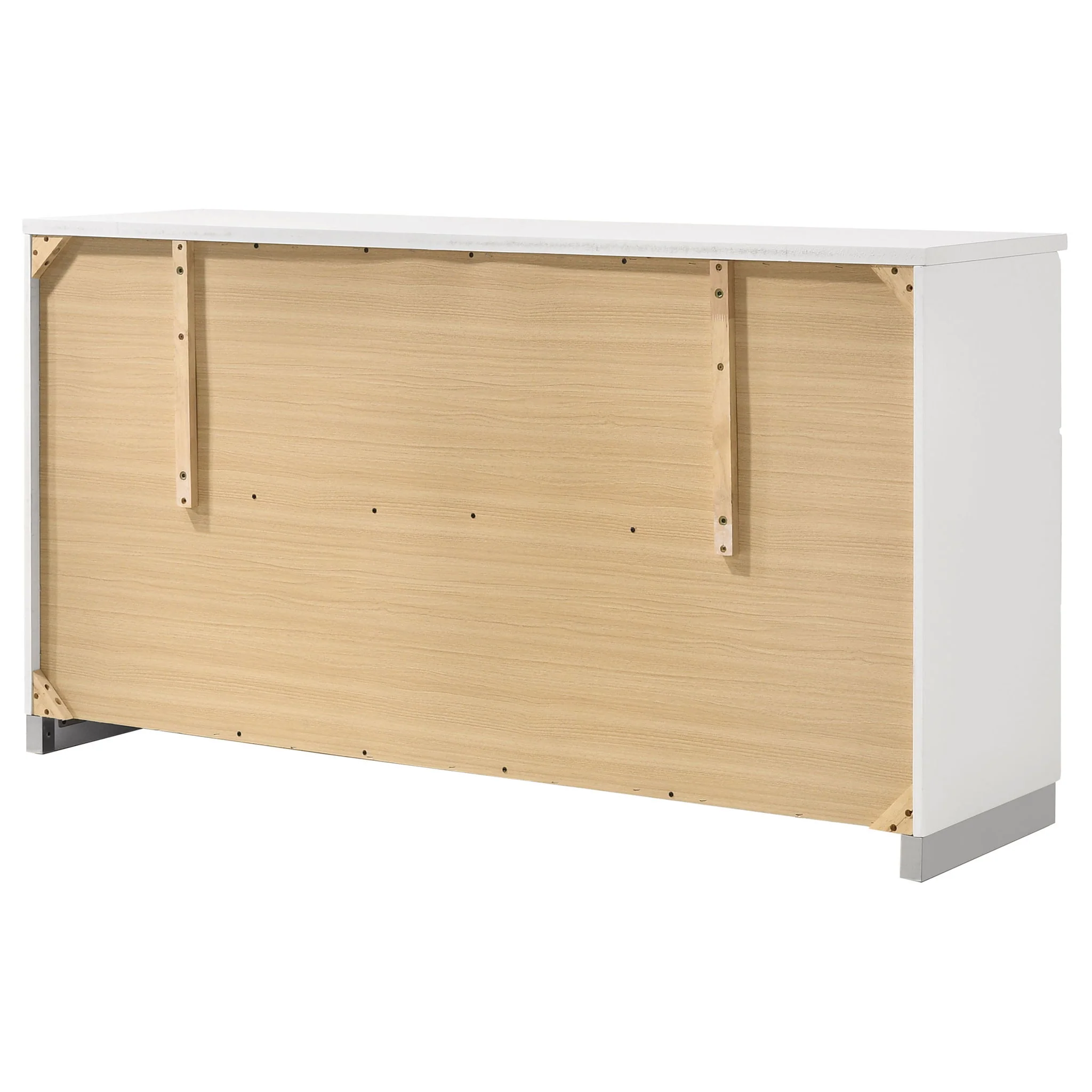Dulcey - 6 Drawer Dresser With Accents, Bedroom Storage - Gloss White - Image 9