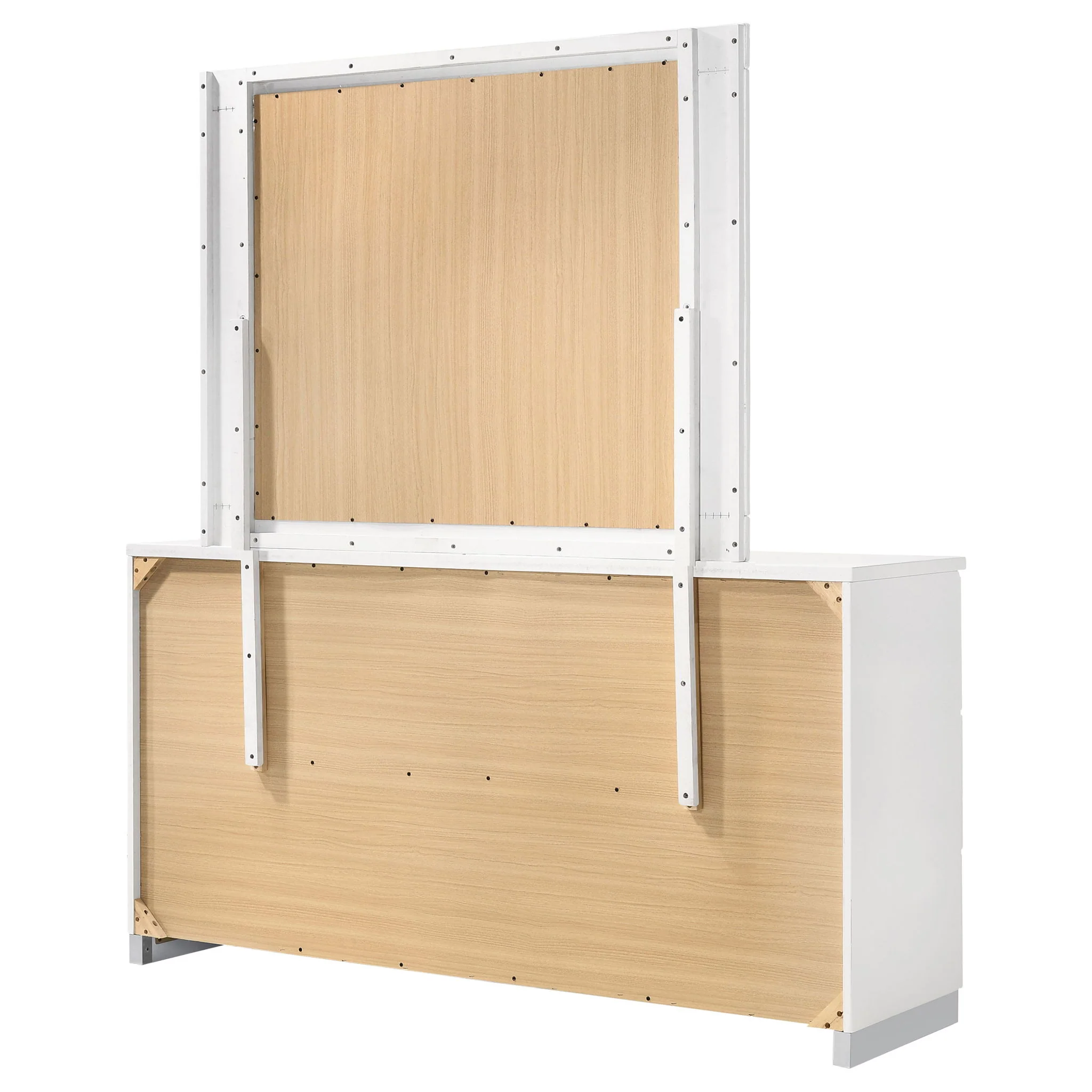Dulcey - 6 Drawer Dresser With Mirror - Gloss White - Image 2