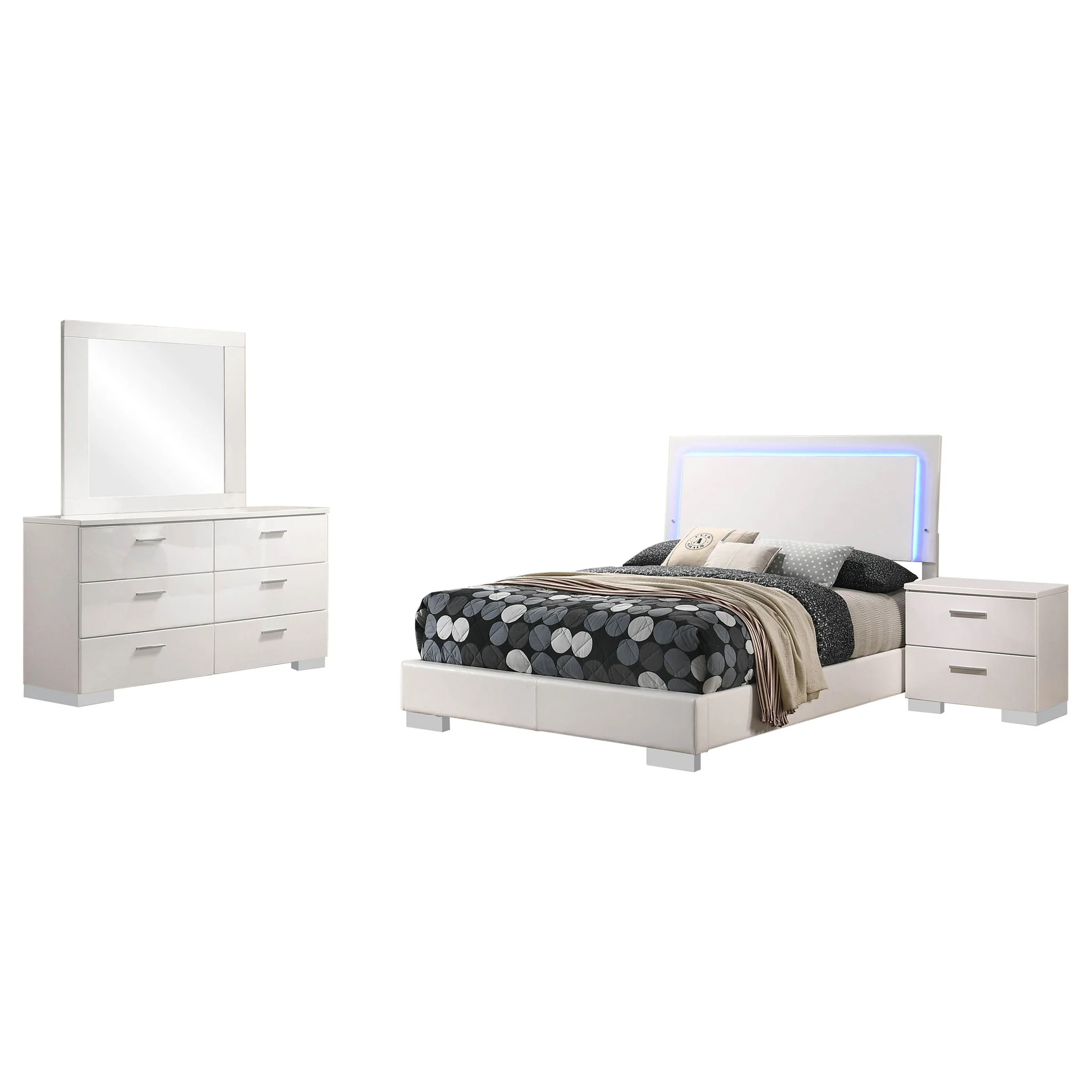 Dulcey - Bedroom Set With LED Lighting - Image 6
