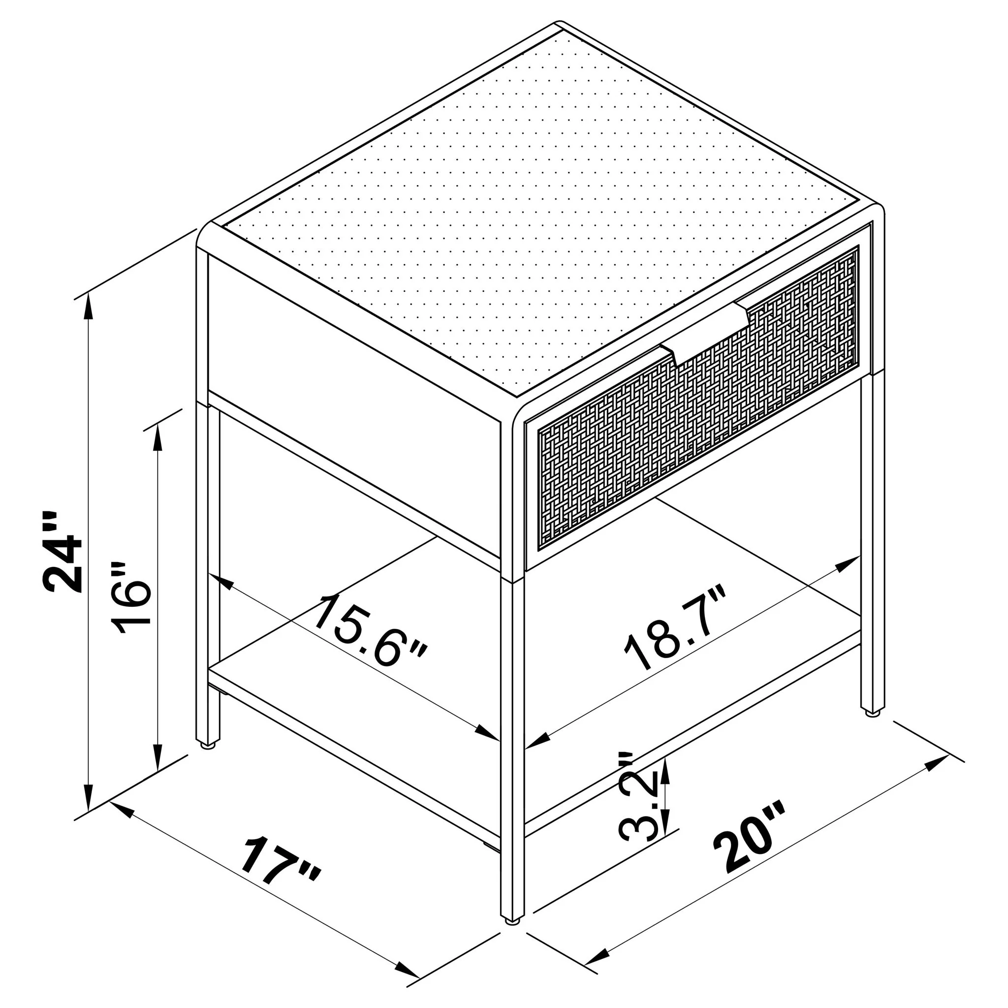 Duncan - 1 Drawer Bedside Table - Image 17