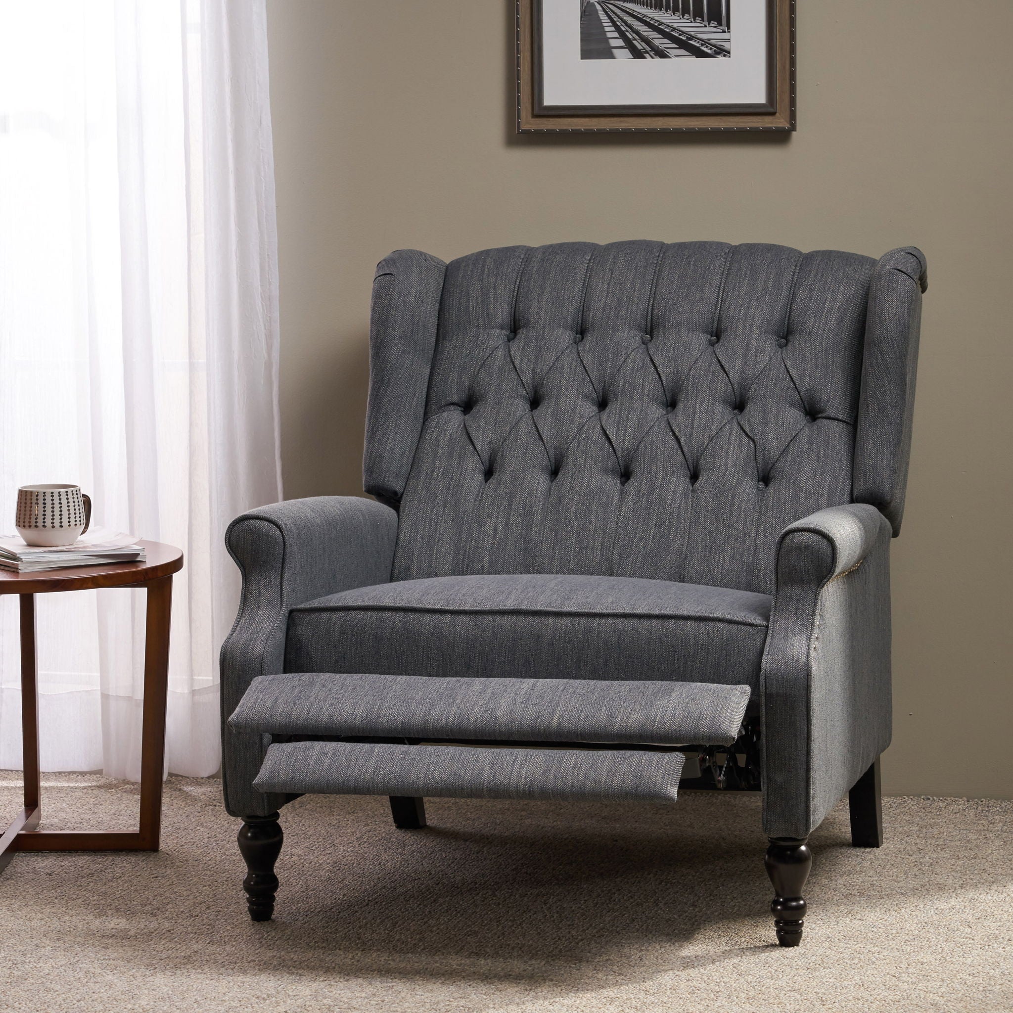 Dunham - Contemporary Fabric Tufted Oversized Pushback Recliner - Image 4