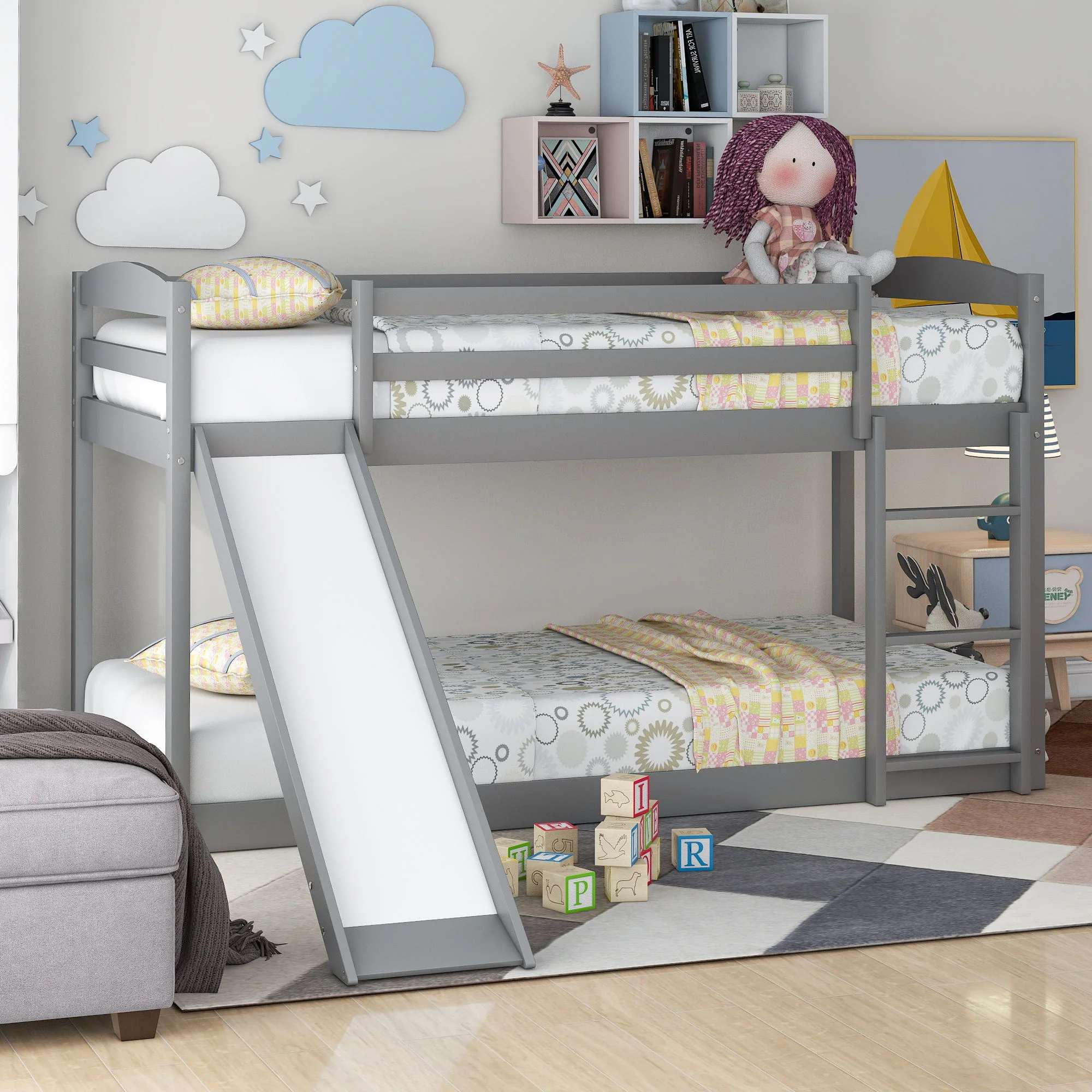 Durable Bunk Bed With Convertible Slide And Ladder - Image 12