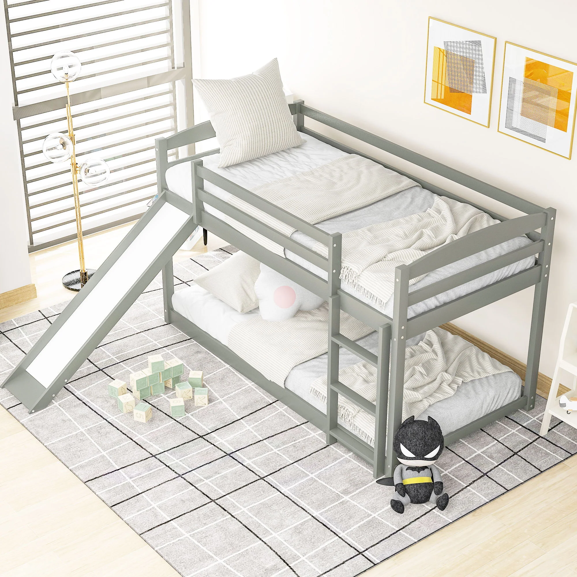 Durable Bunk Bed With Convertible Slide And Ladder - Image 7