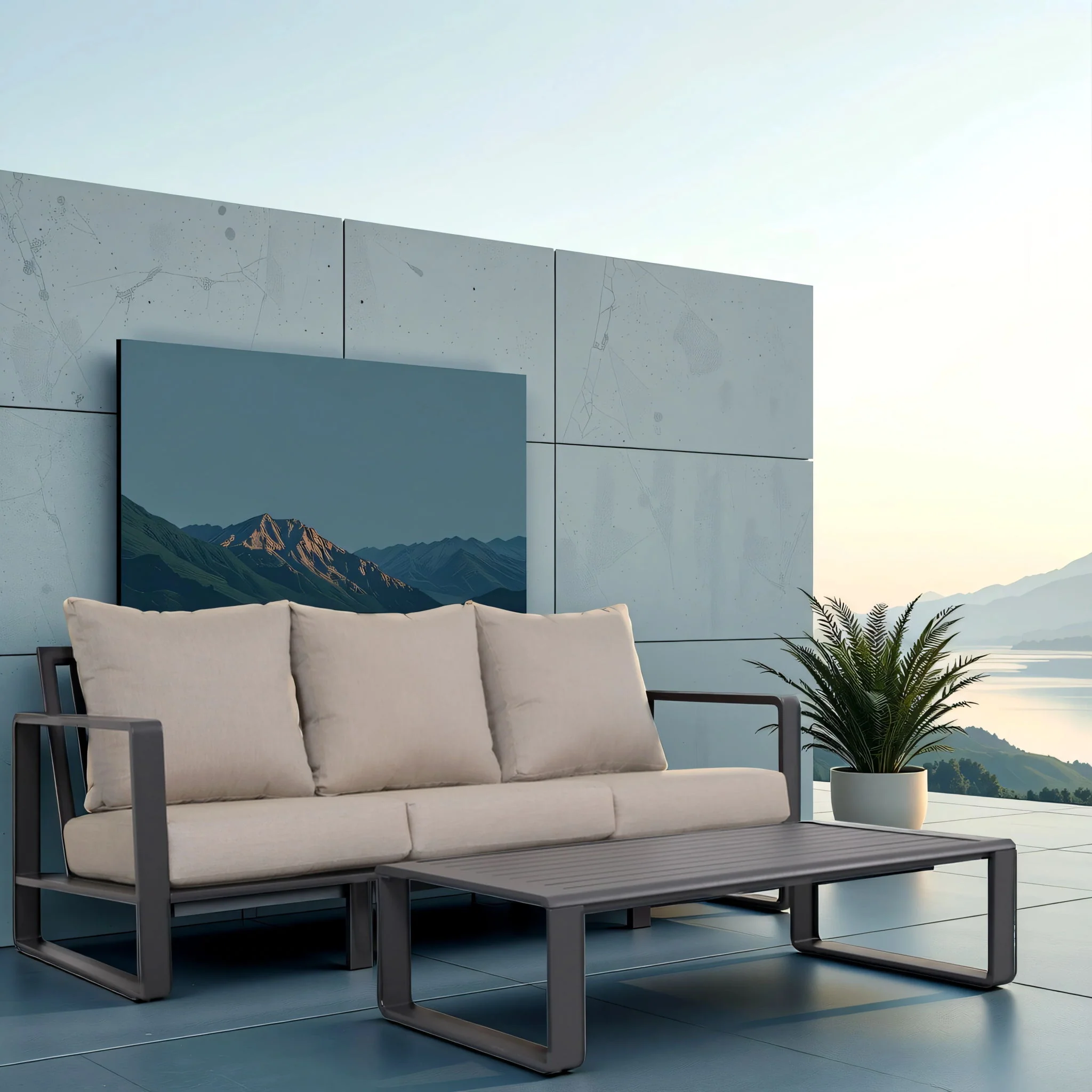Durable Sofa With Rectangular Coffee Table - Image 5