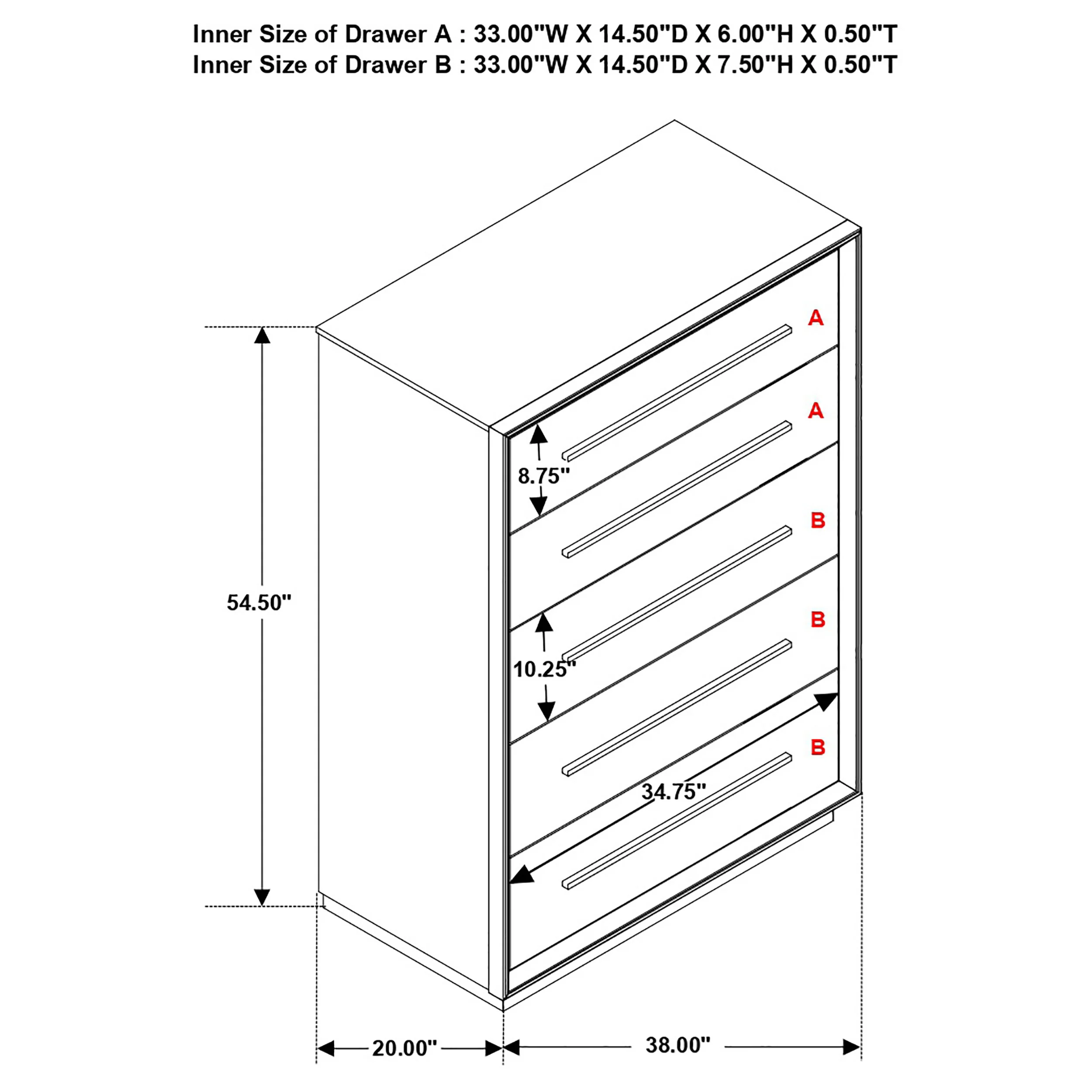 Durango 5-Drawer Bedroom Chest in Smoked Peppercorn - Image 12